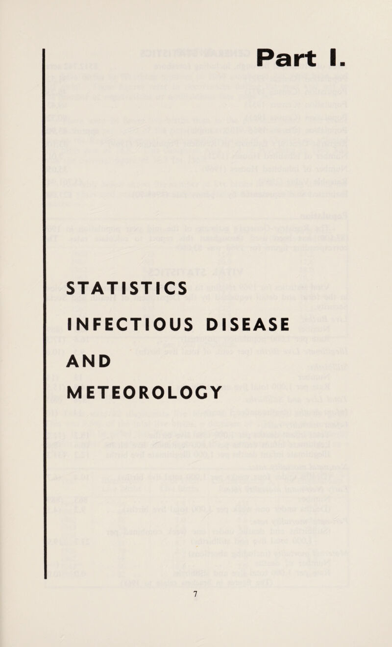 STATISTICS INFECTIOUS DISEASE AND METEOROLOGY