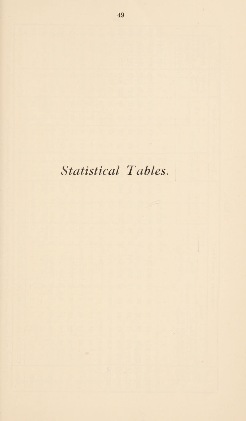 Statistical Tables.