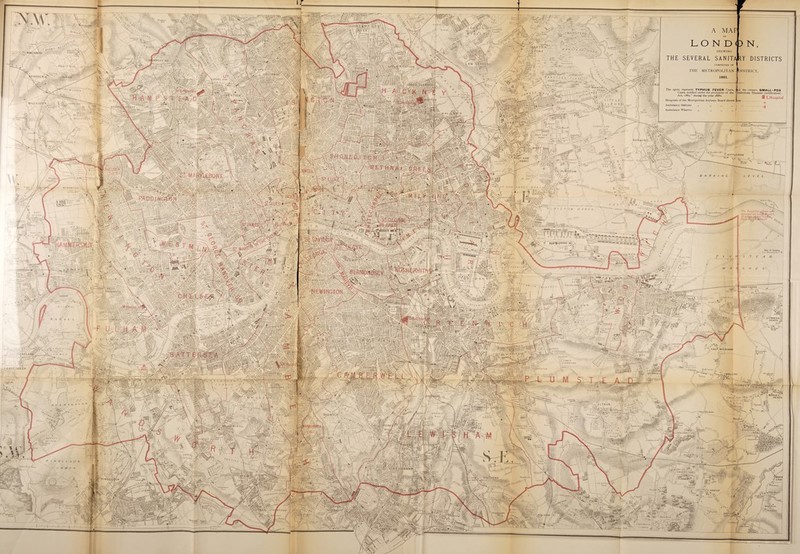 re is'u rn *\ lv ■1 n*6 I'uuk.l nm WANS 11 AH. ; V-f A E*X L O N D :-f&ftVT o n /3TON E Avflrw A SHEWING wkCsbiJry SEVERAL SANIT Y DISTRICTS HAMPSTEAD' LOW COMPRISED IN j#U PP'E R^/' THE METROPOLITAN ISTRICT, .EASOEN ■OSPEL OAK -5^r‘leorl mat pi SOUTH, END The spots represent TYPHUS FEVER Cases, i id the Cases, notified under the provisions of the * I Act, i88g.” during the year i89o. Hospitals of the Metropolitan Asylums Board shown 1 n Ambulance Stations „ ,, „ I Ambulance Wharves ,, ,, „ „ I .’ ■ \ l«ir. NTtSH WILLESO$?N p P Tff N NORTH'END I'.n-trr« fiUAaHi uPHtr BARKING - &&w. -*1’ - \E*stixrooke RIPPLESIDE tVE'iST HAM \ .'ABBEY byf*on- fREEN \T REET ' 'i ' OUTH end r II mm? \ PL At STOW .•reL**1* \\%s T W/l.w'EfflBE Y, MARS H'ORMU'i BROMCTT. °'=y« \ 6 moored et Lot 13 miJQ&rdawri from dprth 'WI j i\J W! f-Tn^rn-T, •! luTfipiiiiMjij PS;r« ST MMtv -•? pp l fi ■ P o o W§m -S9VTH WHARF Van^h e BEDFOl1 ' .PARK AbbeYwpoo ATTCJ^ ■ P a R * ■CR.CC' I'nluti' war ifl }\ fOBROQUl • HOOT El .TILL BL AC t&H EA1 RTlAtff: Itlf > ’*'W vyw •• tl y 1 - i ■j LOWER HI 0 BROOKE vKBpWS4^ : »■ •LAST SHEEN Bdl <n- WELLING T f<imi SHtth ty*0k 'tA/irw' ELTHAM BRQGKLCrl ^ HILL . J DULW re H ifell •ORE: HILL iFnou CHRISTIANS} T tLF°' NE r<vtvonl A s-T*'' C1 Hoist x. UPPE^' tooting Giw Tan wmer! Tooting.:; MuntWIi HENO 'WIMB'Ci '* CRAY •AlTE/l'n, Pll^JUl. TREAT HAN COMMON SlDCUP V^IUm LO^JER. .STRATHAM foot's^ CftAY/*^ I'raailti-lli Jpfikl SI