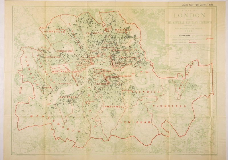 Scarlet Fever—4 th Quarter, 1892 N.W^ospital H.'« IV1 P S T E A D A C K -Ifet f Hjwpit ; :-'S !^N->G T.aM ••••* . • ■rERKEWEtl STWARYLEBONE R^DBfN GT.Q N IS'fesRoi \. • •• v*. fEAST- \V / SJ-^ JANIE'S ^.sa'Viou i ••• . : _ dtftVE ^ESTM/ ROTHERHITHE ERMMs^ tf-EWH*G3;$N >: ■$£ > ••• »»* •• • S.E.HoSmSU CAMBER W £ LL WANOSWORTI P E Hospital SCARLET FEVER WEST WHARF . iS.W.'Hosp'ijtal * \