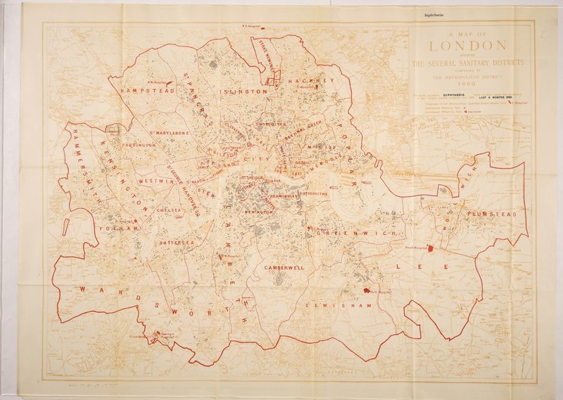C, K-.K • • , Hospital*^ ' N.W.Hospital( 0 ftt-Dii T-C ST MARYLEBON E P A D 0 I N G TO N M E N {J .BOR N 5. 'ST-.G-EO.RGE > JAMES-' •ST SAVIOUR OjLAVE INORTH WHARF | SOUTH I WHARF •RO.THERHITHE B.E-ftMQN P;ST V- C-Hf.t .LS E A rtWlK<5T^.W PlLUjt )N.- Hospital ^‘S.EJHo@pj.ta.l B'A tT E.K3.E A Brook H Hospital Wf ST wharf CAMBERWELL ospital Fountain Hospital Grove tios N .E. Hospital Dl PHTHERIA LAST 6 MONTHS 1893. i Board shown thus % E. Hospital