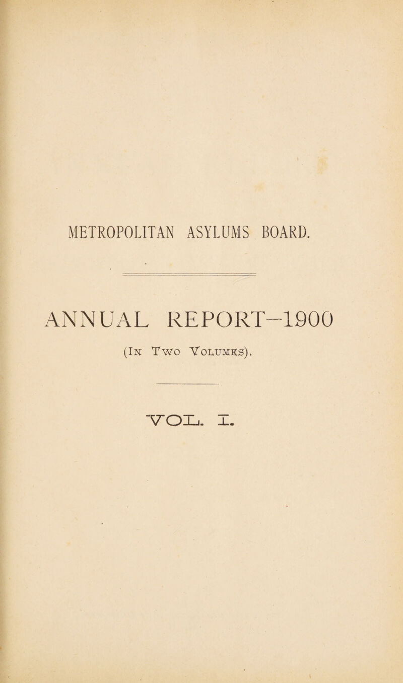 ANNUAL REPORT—1900 (In Two Volumes). YOL. X.