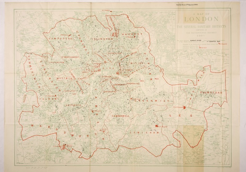 Scarlet, Fever 1?* Quart .er1900. ■CVKjN Hospital N.W.HospiUl( SCI N G T 0. .N S.HOfifE D 1 T'C ST MARYLEBON E PAQD..INGTON >* ST t 1 JANVE.S> JVTHE ST SAVIOUR T04.AVE NORTH WHARF i SOUTH I WHARF fiOTHERH I T H E B E.R.MQtf.D'3tY N.EWI-N G.TON W. Hospita.} ? fl.Rosp'tar B A'TTEJSS E A . W.’Hospital CAMBERWELL kHDSWPRTK Fjuntain Hospital Grove ttos SCARLET FEVER 1st QUARTER 1900. % E. Hospital WEtT WHARF Brook Hospital i * »- v *T Tali N.E. Hospital SCALE* *-