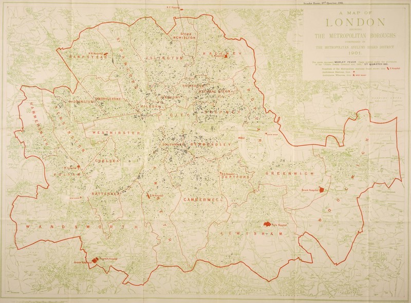 Scarlet Fcvcjj S' 0 ^ £ • N e w n G T 0 N N W. Hospital E. Hospital SBQ-jR'EDrttK &KE e-n i8'£f.&8A& E>1 tf&Bjj R-Y ^KMARYIEBONE •RAD T^i.NG.TOfci HOLB‘0 NORTH WHARF SOUTH ■WHARF sodth-wa-.r.^ W ligspitasJ S.E.Hospital D'E P T F 0 Brook Hospital CAM.B1 ERWE1 Park Hospital Fountain Hospital Grove Hosi 31:*1 Qum-ler, 11)01- N E HospiV|| • • L . • ** • \ • ••***::: • . X •* • . • • * • • • * «** •# • *■**' : . • • • •* / . # • •* ... :• s!- •* •: . • • »V\ * *•••. .* • • / s \ •* * *»•»• Jj* A * A§ W Hospital * •• SCARLET FEVER J«see notified under the provisions eaith Lon 3““ QUARTER 1901. f the Metropolitan Asylums Board shown thu.- \ E.Hospital Stations, thus + Wharves, thus t\ west wharf RIM! it