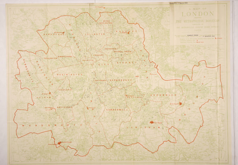 NEW! NGTON N.W. Hospital ^ > :*T E A Di E. Hospital SHORE ttlTCH GREEN &ET HN.A L FTN S B U RY STMARYUEBONE PADDINGTON H 0 L -6 NORTH WHARF SOUTH ■■WHARF SO.UTH’WA’RK W. typspital S.E. Hospital’ D’E'PT Brook Hospital B.ATT.E R$C&:A MEAD AMBlTtANCE ■f STATION C A M B ERW Park Hospital A^.'fountain Hospital Grove Hosi Scarlet Fever. I*1 Quarter 1902 N E Hospital SCARLET FEVER |s.t QUARTER ISC2 \ E.Hospital + l\ WEST WHARF \S W Hospital. 03