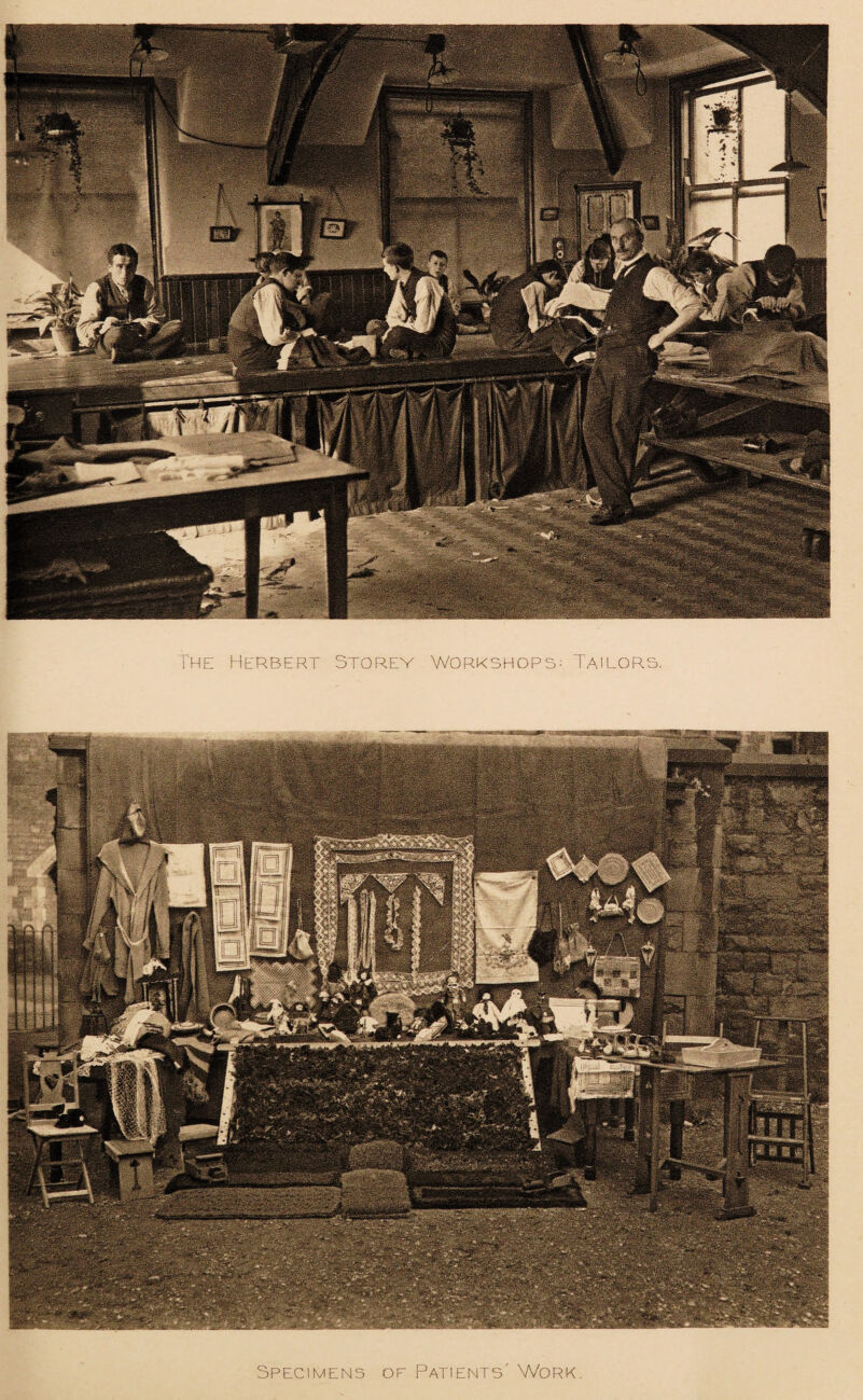 The Herbert Storey Workshops^. Tailors. Specimens of Patients' Work.