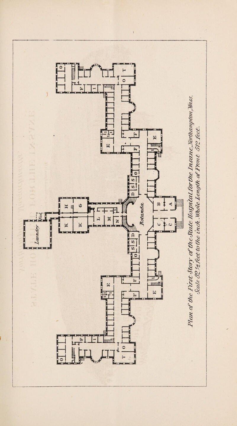 I Plan of the First Story of t/u: State Hospital for tt/e FisaneFlirtfanptuiifFoys. Sea Jo (9£ Jefect to tlu? itlcJl .lVholefe?tgtJi ofFront SI2 feet.