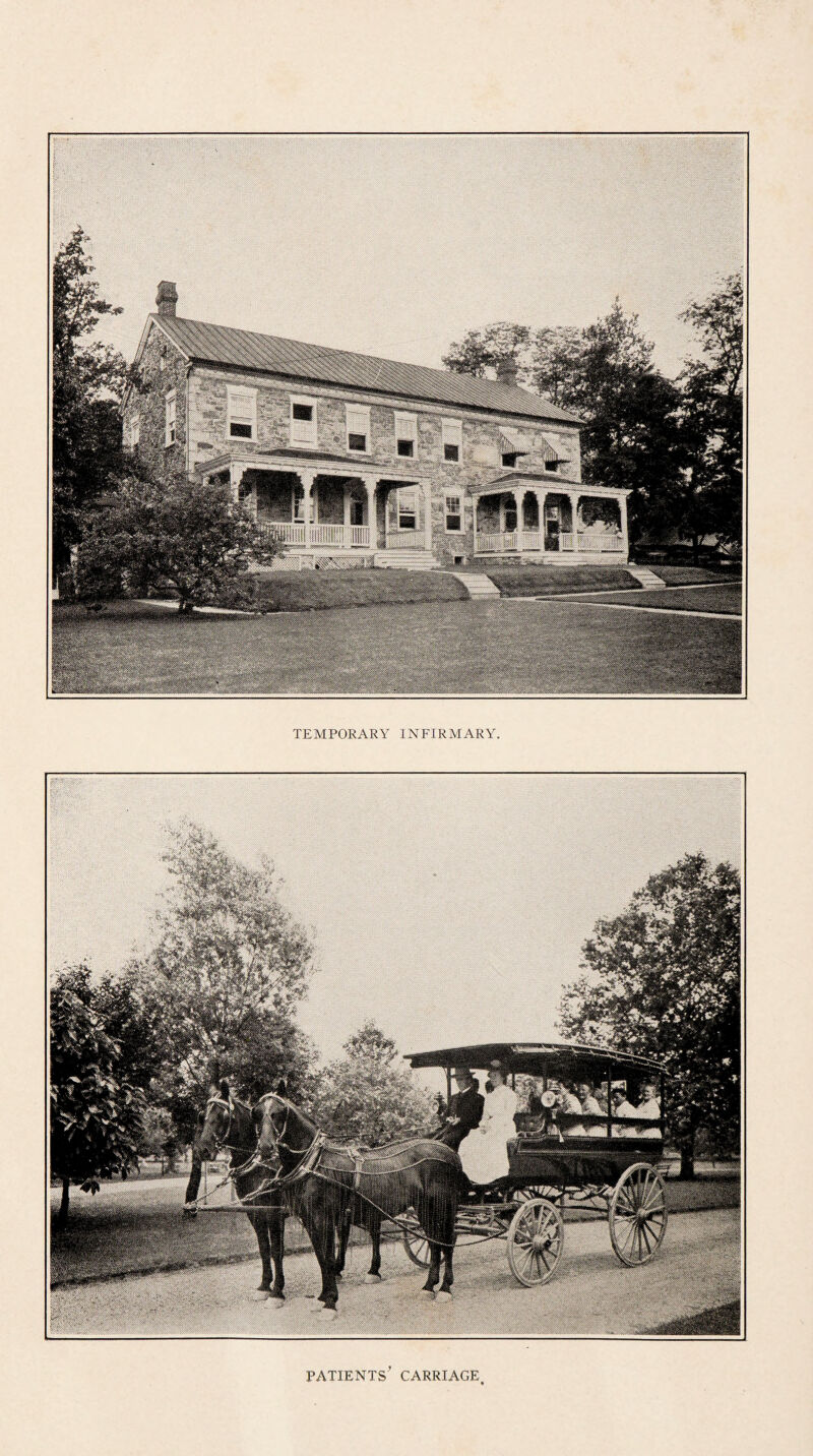 TEMPORARY INFIRMARY. PATIENTS CARRIAGE