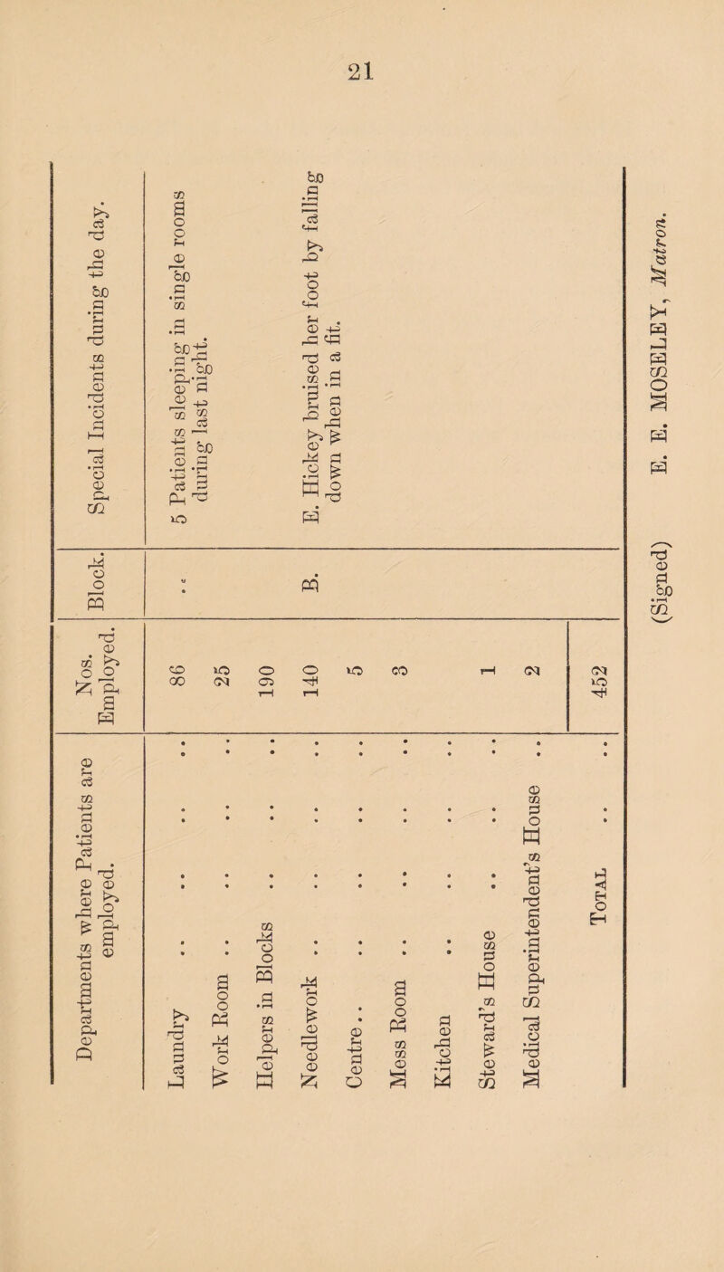 c3 © DP ■+-3 be a • r-H f-i 1=1 rCl so +-> S © • pH O 1=1 c3 • H O CD Q_! CO so a o o fH © r I bjo o • H 00 3 • rH bJO^ 1= <■? • i—i b£) © CD I® 2 03 GO — S ^ 53 2 •43 *£ c3 £3 PM ^ o bo a * pH r—H >c3 <4-1 rO +3 o o «+H H . © 4-3 r©l « © d so y J3 © © ^ PI .2 £ M O (Signed) E. E. MOSELEY, Matron.