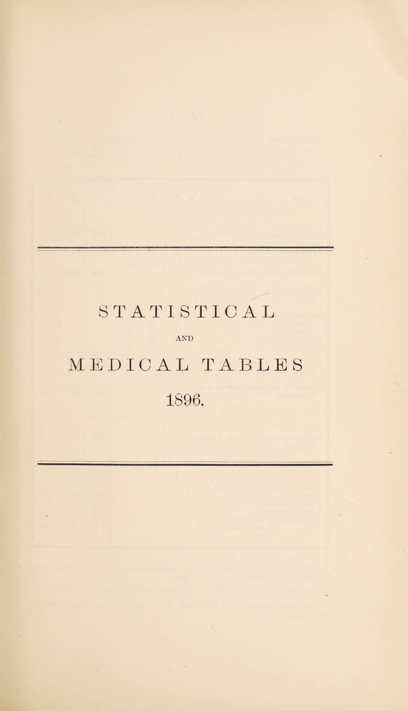 STATISTICAL AND MEDICAL TABLES 1896.