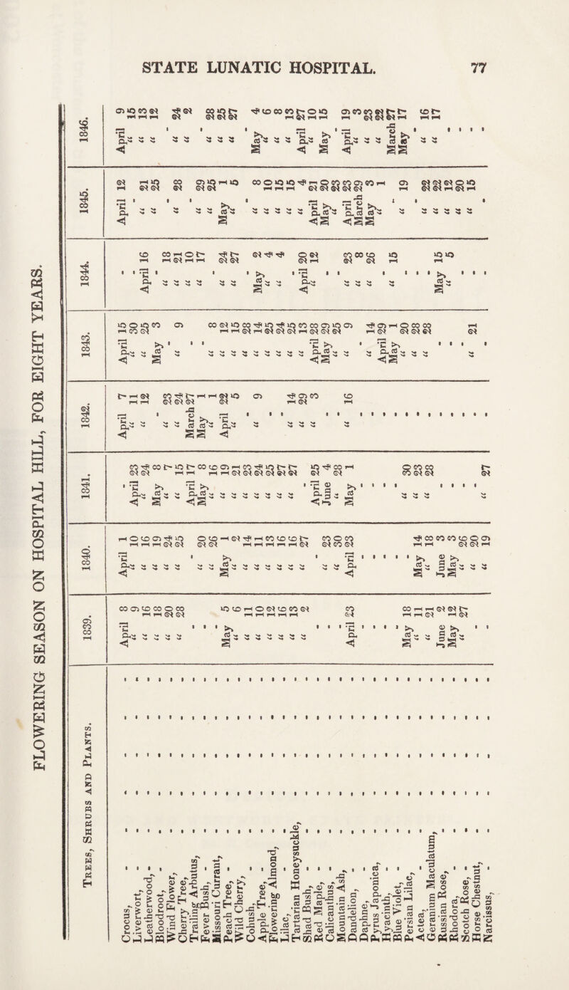 FLOWERING SEASON ON HOSPITAL HILL, FOR EIGHT YEARS. % ©I ft in CO OtOi-tvO CO O to to ^ 1-1 O © © i-h Cl SI SI SI O to 1 V® V9 VO V» <5 ' >> 9 *c <r ' • • >» •? !>v 8 P [Nt 'J re •e ►» • ’c ►» V9 Vo Vo Vo p . K5 V® Vo Vo Cd V* V* Vo Ip © t —< SI © rp t-i-< th si to - 1 S J. 73 ~ v. ?2 ©>. £ „ v» v® re re v# p ,v © ^ Vj Vj a,'* '* <1 tp © © Vo V® V® © «3l3t •*? © ©-'P©t'lOI>©©©i-l©Tp) ’C j’jt 'C £r» <“1 -v. re >® v* p, re vo v» v® >® VO i—h >• >• H •>* v* 'J < § i t— f— to ^ CO H © © © •r a> <-■ rH £ CO H O C Ci ^ O O^O-h^^hGO^^P CO O CO Hr-HrHdd d d r-HrHr-6!?—ir-Hd d CO d 'c • >> • !3 Q_.V® N* V* V V* Vo vo (wv*t*v«v«\*'oV< Vo V* Q. v» V® V® V® Vo Vo Vo ^ Vo VO V® Vo VO Vo V* V® Vo *”* < S <i ^< © © © © © © HH SI SI 1—* • >v g >v 3 V. 9 3 N* N* ** S'* ~ © © © ©©©©©© rH i—1 SI SI fcn ex'* «r ^onodoco^ r—t t-H r**i r—i r-^ © SI co h h d d i> r—( r-H d *“< d May a v# Vo Vo v® V# V* VO V® Vo v» Vo Vo 9 0 I © 1 Cl < 0 9 3 May (i (( June May a » i 1 § 8 8 8 8 I 1 1 8 9 9 1 9 8 9 118 8 9 1 t t • 1 1 1 9 8 V 1 9 1 8 1 9 8 9 1 9 1 » 8 • i 8 • i i 9 1 1 9 9 I 1 § 19 9 18 1 8 1 • 1 1 1 1 1 1 ) 9 I 9 9 1 • ■ i i i t i co H » Hi CL, Q ss < in W to PS » CQ ♦v Cfi W w cc H o <» 3 a ce © o r» O ^ O *- o - 0> H- C as © o © a o * S o £ <u cd iC .X 4> „ UJhIW o 3 m >v o fi o K si 1-1 .S.i -^53 .s g-3 > a 3©^ S|^©-H I'lf s £32**320 C ^ a •- -v 53 cT-p - g > tr> l-t _Q 3 QJ h, ■%£.< £ 53 Evg«'S^gj ■ °-S© 3*2 I g . ^ s:© 53 aT<J £ ho H.S *a _ *, CD Cd a a ,2 o' § -JS IT (T) • >“* ^ - ij E 3 -♦-* cd 1 ■ ’ 3 0) S 3 3 a « © 3 *. a ci *-■ 03 SR o 0) 2^ •g> I rtg.SO^ ». u--h«h§2’eSS*osS ‘kT _H ii aj-3 O CX^i© 3 J5 OJ13 O 3 3 >>>x2 <u O 3 3 ^5 Z> ® arcissus