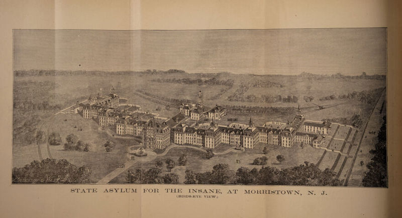 STATE ASYLUM FOR THE INSANE, AT MORRISTOWN (BIKDS-EYE VIE'W.) N. J.