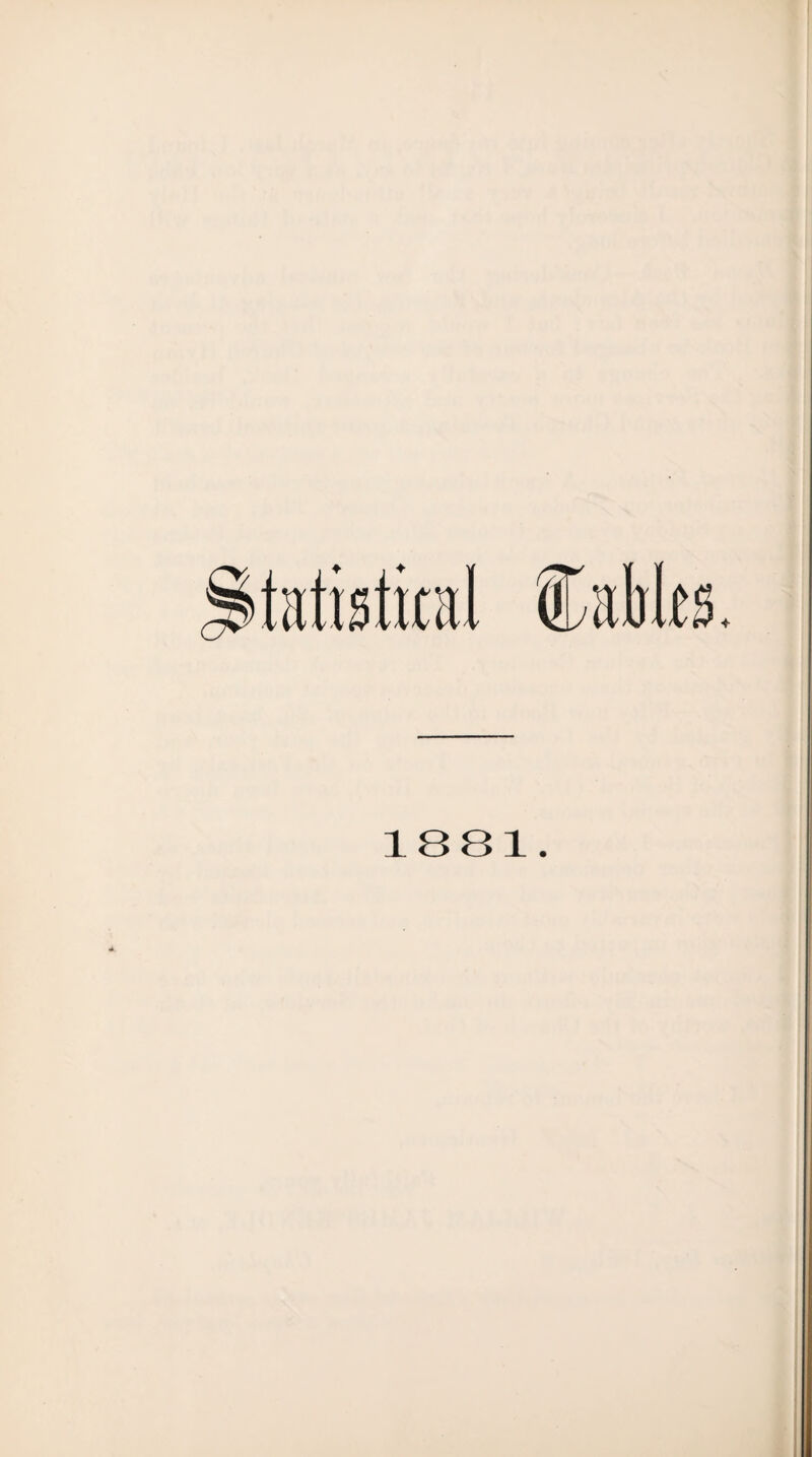 tatislkal Cabks. 1881.