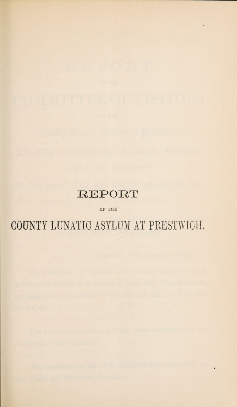 REPORT OF THE COUNTY LUNATIC ASYLUM AT PRESTWICK.