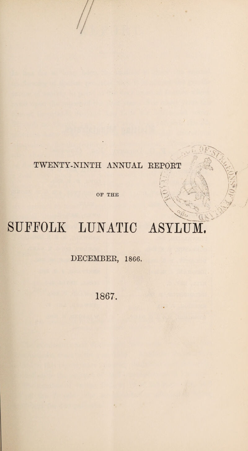 TWENTY-NINTH ANNUAL REPORT =■ •r / ' ,;*¥!! M :# % % w~-- A >'v'-\ ' Sk \v \ * \ -r.-T {;*! fVV?«S X> ' ■* 5 ■* OF THE >. - VtK Vn2&T~ v* ClV SUFFOLK LUNATIC ASYLUM, DECEMBER, 1866.