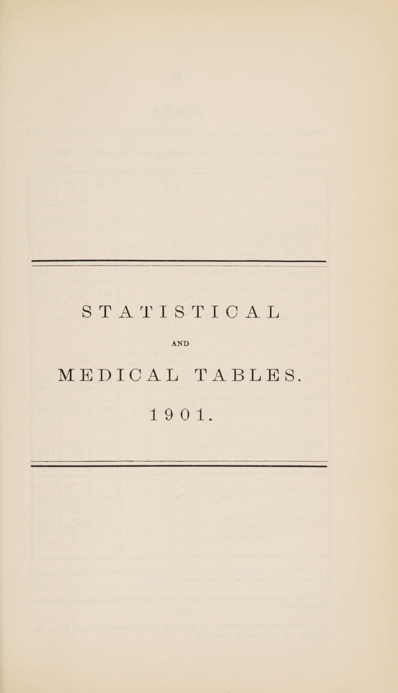 STATISTICAL AND MEDICAL TABLES.