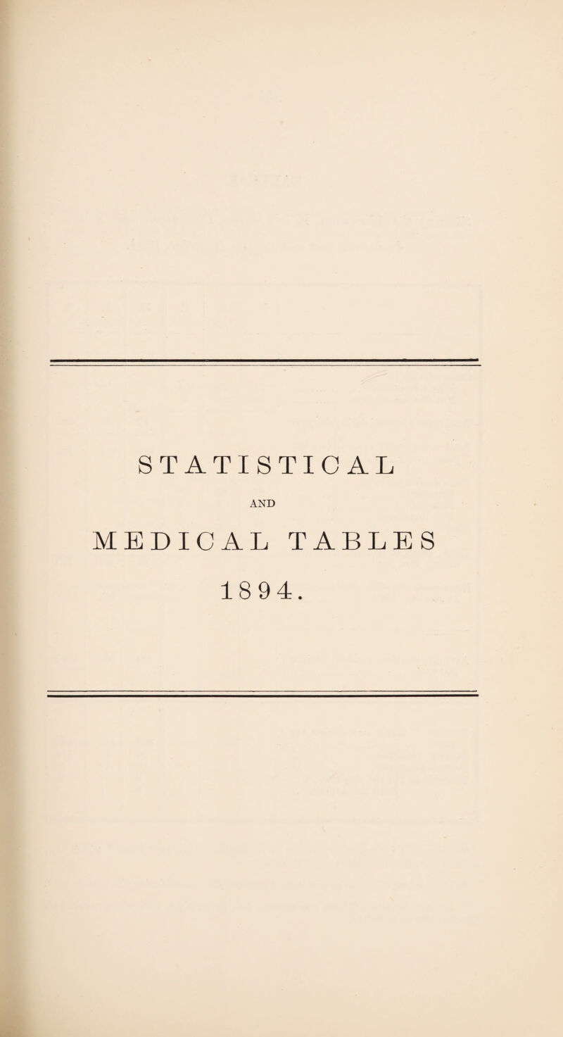 STATISTICAL AND MEDICAL TABLES 1894.