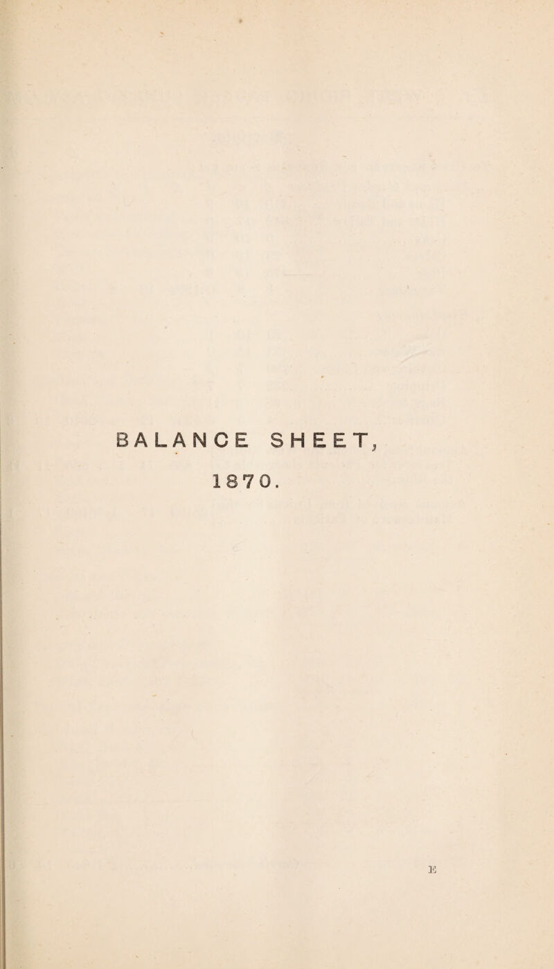 BALANCE SHEET