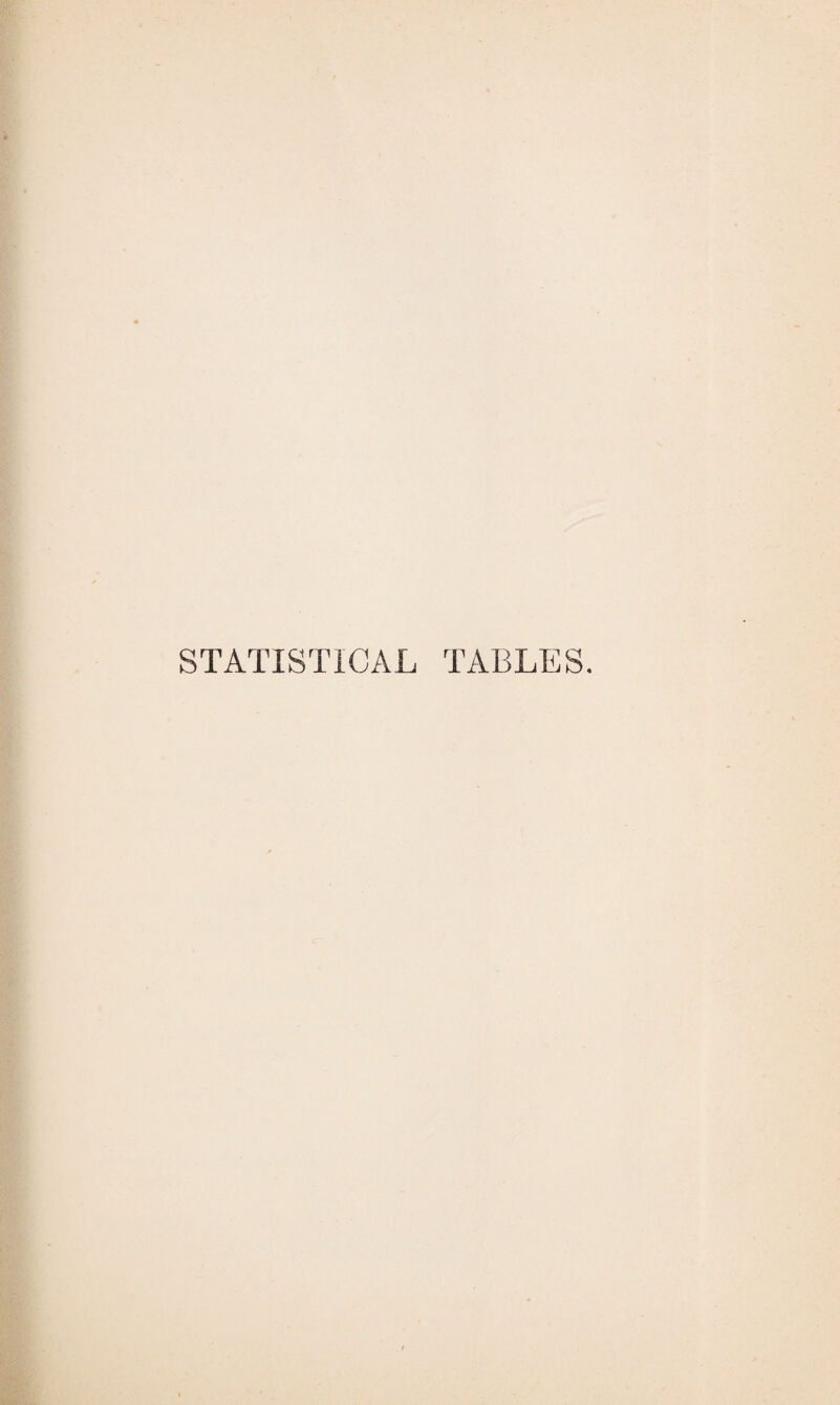 STATISTICAL TABLES.