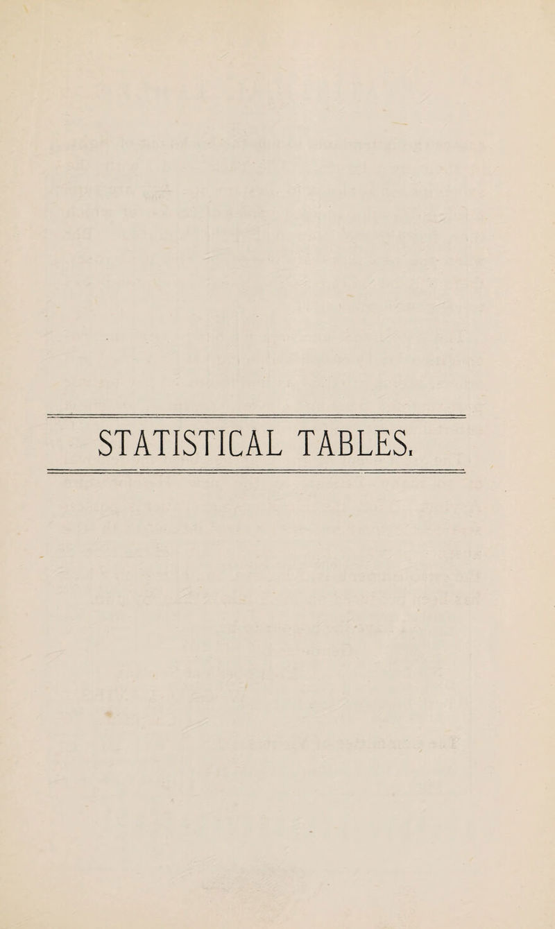 STATISTICAL TABLES,