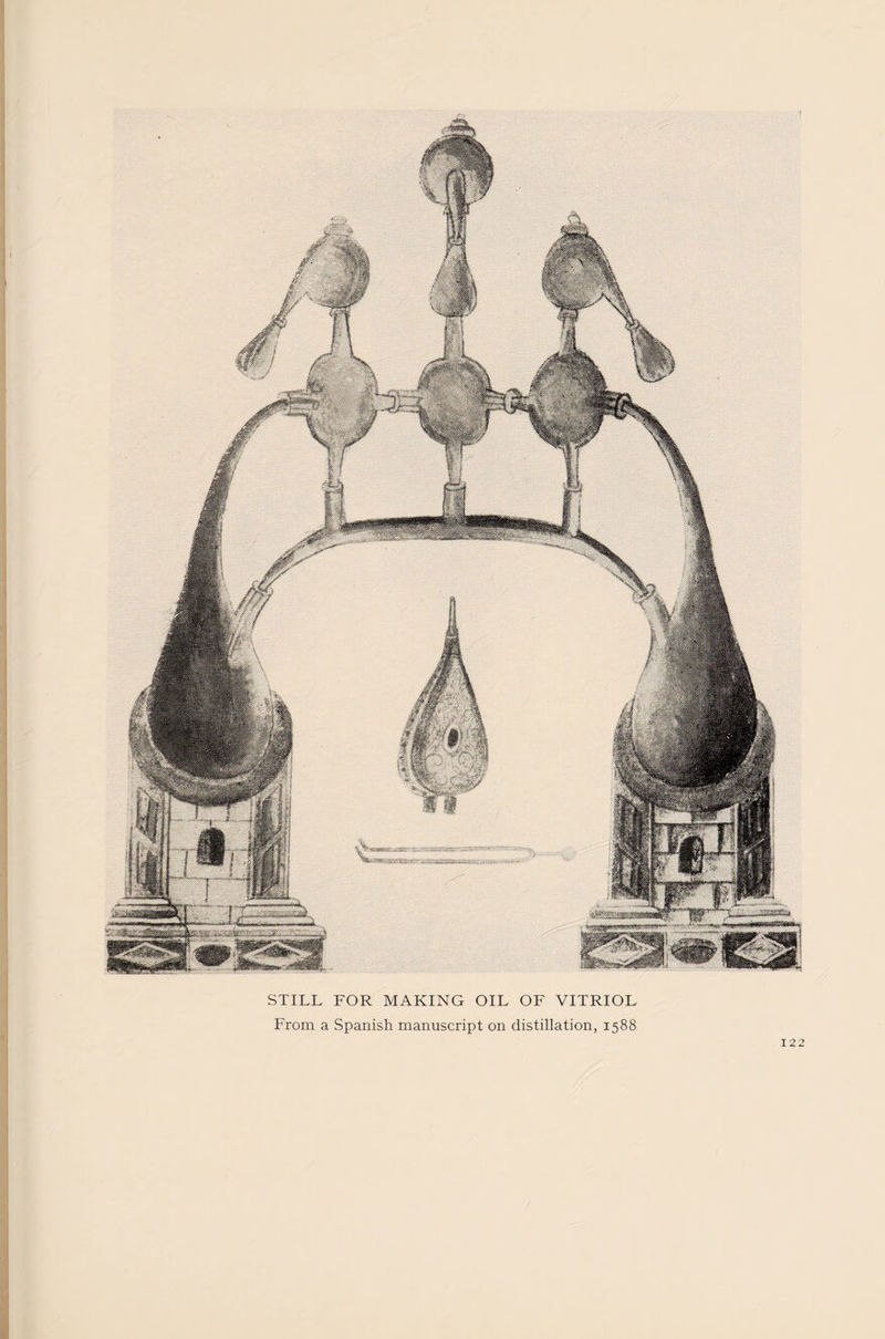 STILL FOR MAKING OIL OF VITRIOL From a Spanish manuscript on distillation, 1588