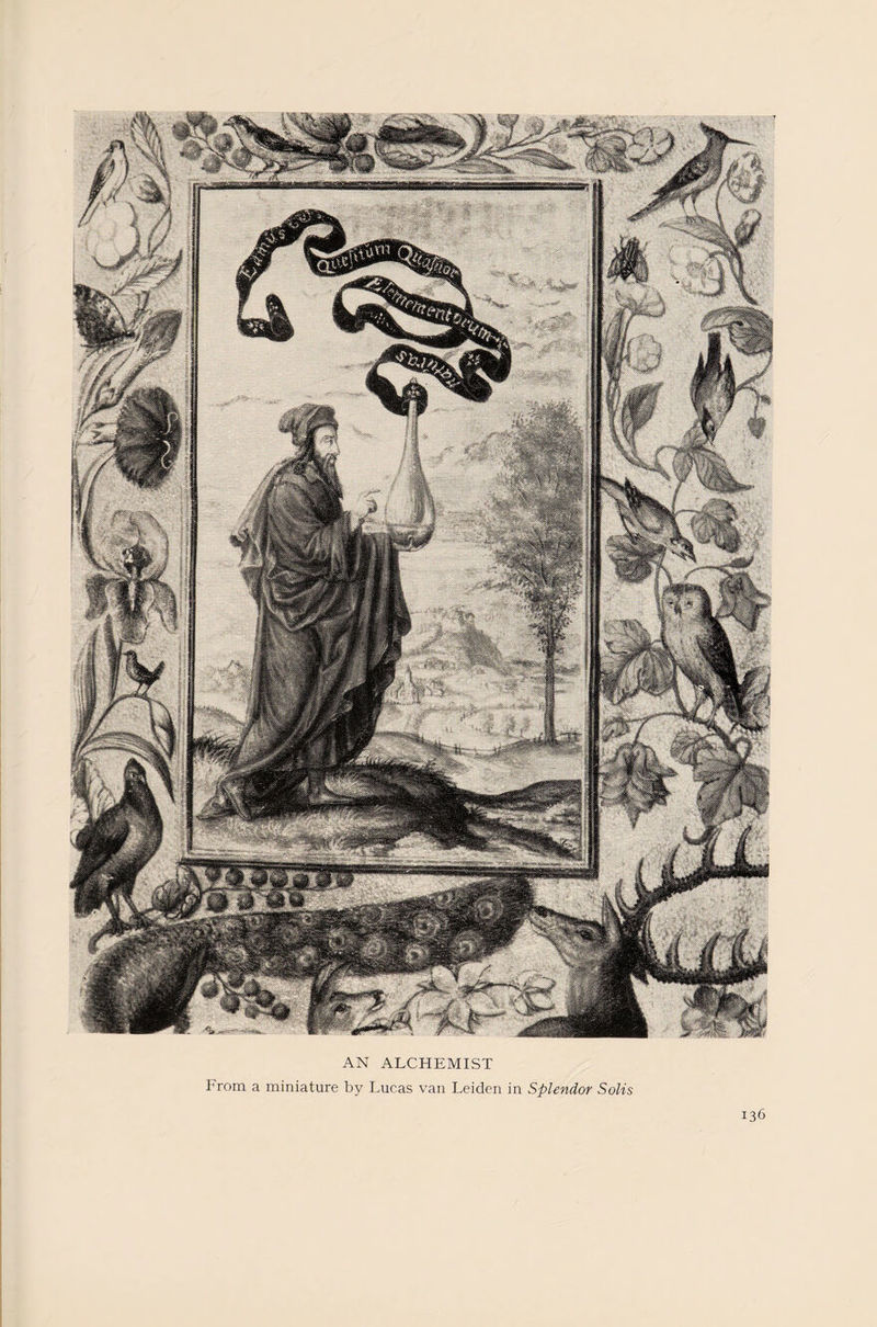 AN ALCHEMIST From a miniature by Lucas van Leiden in Splendor Solis
