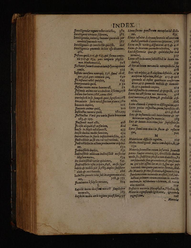 Jutelligemie vegunt evbet coleffes, 394 Inieligunt virtutes fiderums 385 lutelligentie, animiz, bumani quos odo par €onditio quomodo nont, 385 Intelligentia er intelleilio quidft, — 3bid Inielligentie quomodo zn loco e[Je dicantwr, A46I. hflani quid$0$, d» 645,qw forma tempo- vi$ $07. 634. pars temporis phyfice non Mathbematici, | $08 JnFfanti futurió contrariumicr corruptionis catnifa, $16 Inflans veer[wra temropis, $26. frmnd. eise. [0re536 pars semporis qui, jninflanii nibil quie[cit, Interprezatio quid, nfans vecens nass locutus eff, | Jnfantis anivia cur excluditur 2 forma,3 58. Jnfans baybatus,286.canui ibid. : qnirinfecii in fe [umpits quid frgnificat Y 68 Inoculatio | facit nov fpeciem plante, 180 Intentio dupiex, 201 jntentio anite quid, 202 Inflinfius nature quid, . . 280293 gnffintius Varii prowaria [Decie brorum 285,07 295. jneffendi 1odi o£fo, fn alo aliquid efl iifariam, IneJe. in feipfo nibil potef£, 433 Inefse duobus modis (umitt, 434 Incredulitas in facris in(delitatufila, 432 gndivifibile an [ft ensvei velrationis, 625 rdi oifibilia in a£ium producuntur triplici. d os * 4630 fnáivifioile duplex, 651 Indivifibile additum indioifibilà an faciat - sdipfum mains, 634 De indiuifibili varie opinicttes, 645 Jhndivifibilis fus tripzex,646, an fis epa fabile c» mobile per fe683 duplex fubflaree 7 viale ey accidentale, . 6896 Indu£Ho quando viis (ua in árgumento obti, aet, . ' 768.d7 77t guanimata à feip['is AE 804 428 bid naturali, aio 199, Laph in inedia acris regione pote fieri, 97 Linea flaxut punfiorum nmetaphboricà dici. iu, HT à Linee infinite à circumferentia ad cesirum du£ie'quomodo à centro vecipiantur, 266 Locta an [it virina, difbutarm,40$.d» 406 Locus civ locatum quomodovelativa, - 403 Loci diffeventie que Qr. qudille fint loci termini, Locus eff iudocante [nbiefiioà u locato ve- lativé, 341 A Loco ad locuti soventia correptibslia foa 44, : 4c8 Loci vis triplex ,408.ein[dem definitio ,4^9 accipitur bifariamybid.ge — 413.dy A2. quomodo ei infint. qualitates confervam grices,409.quomodo fmobilis e» iimiobz- Iit, 412.2H0thiedo corpus, 414 Loci diflin£lHio in commune ey proprih, 415 Locus nec eff forma nec materia, 416 Loch materia 419 formajb probabilis defi- nitio, | ibid, Locus cüvimnis à proprio ve diflinguitur,q21 Locus potius ve[pecfus,quata fupezficies di. €i debet, 422 c» 606 Lux dr influentja celi intenduntuy qty. ve» | mittuntur ve[pe£n materie, $83 Lux éy duin in extima fola: fuptrfreie fe- deni. - 629 Luna fitinl cum mai in fluxu dv. veftuxu Wl, oi 7 M 7 Materia ret difficilis cognitu, 1,227 Modus intelligendi yateriam duplex,ib, c 130 Materia fecundi totum informis fecundis partes [exaper ornata, 131; divifibilia duobus vods, 8o. f'ubfl atia pbyfrca non diale&lica,8 2 cor fideranda fine quantitates b ani fagi ne qni viro e[Inii lat wur,Yo $, fne ope. pri- varionis ninquam parturiet formas, ibid. Jn Materia prima [ct eveata difputatio.Y 24. fundamentum naturalu artificii, 126. fub - áeflum primum verumomnium in confii- qutione,in. vefolutione vltimum, ib, varia eisis nomina. 127 Definitio materie MetaphyfecayPbhyfrca, ib; Materia cognofcendo jgnvvatur, | ignoranda cognofcitury Diiiwa icd E «Materie