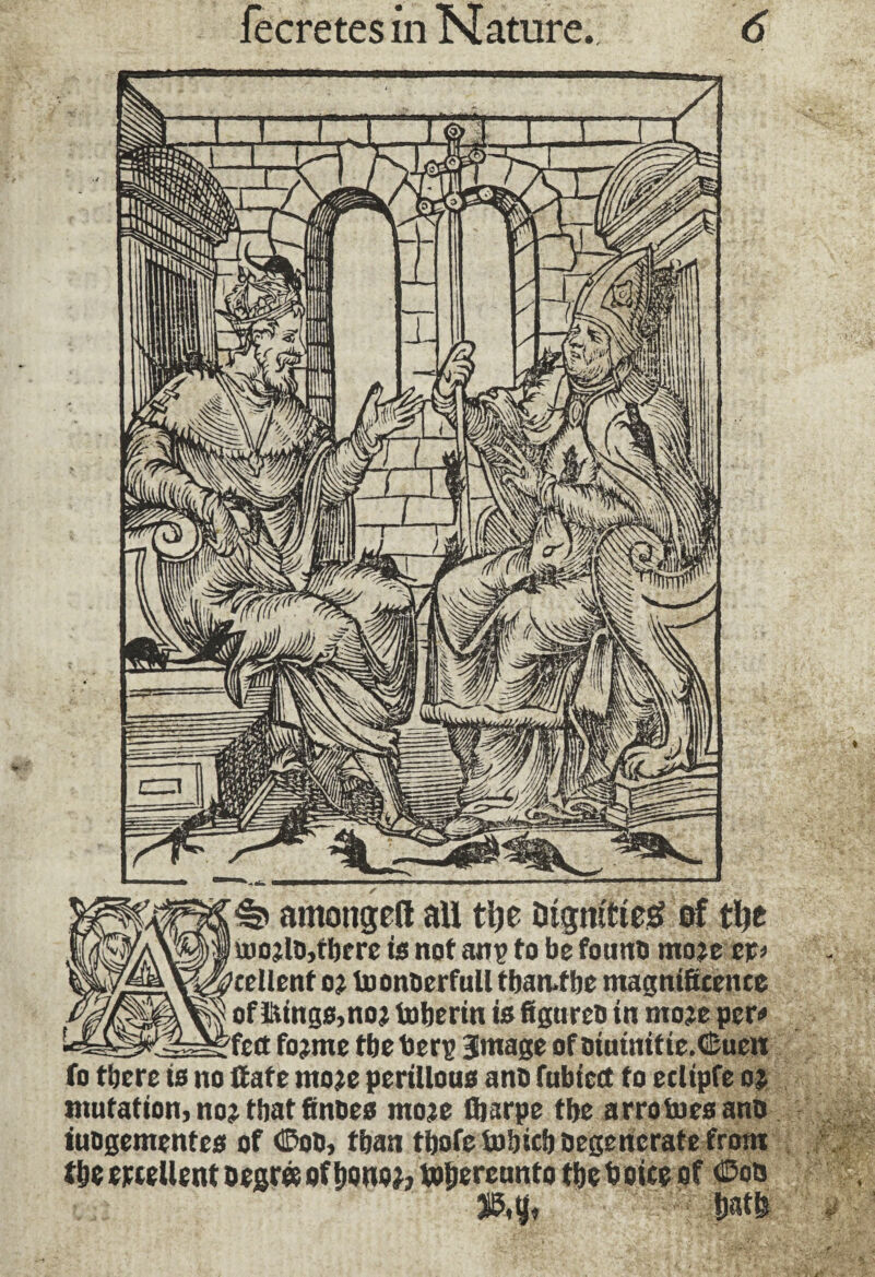 amongeft all tijc Dignities? of tlje «jojlDjtljcrc is not anp to be fount) tnoje ct> cellent o% tnonberfull tban-tbe magnificence | of tilings,no; foberin is figtireo in moje per» _ __éfcct fojme tbeberp Jmage of oiuinitie.tEuen fo there is no Hate moje perillous a no fubicct to eclipfe oj mutation, no? that finbes moje fljarpe the arr,,t iuDgementcs of ©ob, than tijofe Sobicb oeaen *ui erteUent oegr® ofhour • '