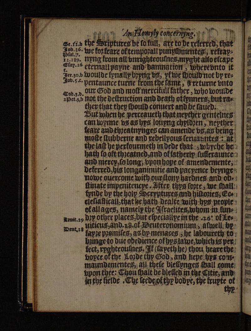 An Heu konce s... dez d. Ur God and molt mercikull father , who woulde ther that they ſhould conuert and be ſaued Went. 28 . —— a =
