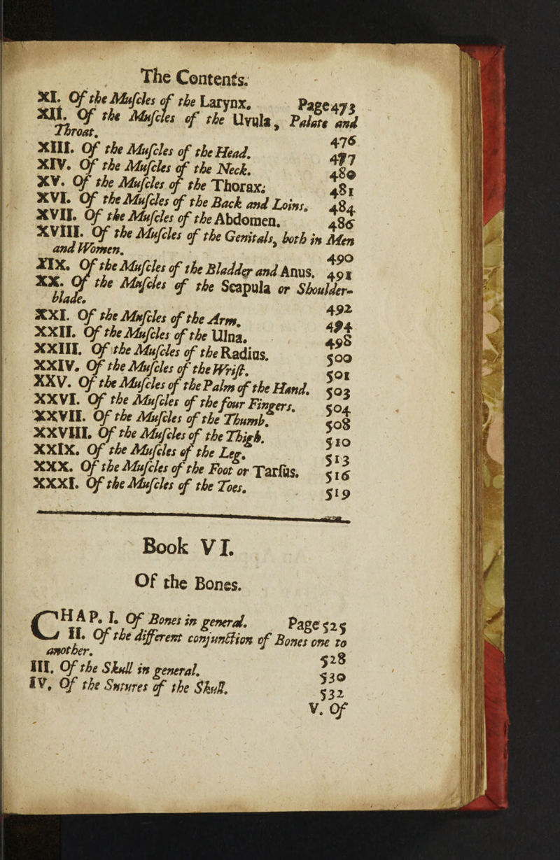 XI. Of the Mufcles of the Larynx, Page 473 xi. Of the Ni of Ki Uvula, Pale fe Toat. MILI. Of the Mufcles of the Head. XIV. Of the Mufcles of the Neck, XV. Of she Mufcles A the Thorax; XVI. Of the Mufcles of the Back and Loins, XVIT. Of the Mufcles of the Abdomen, 4 AVIIE. Of the Mufcles of the Genitals, both in Men and Women, 490 XTX. Of the Mufcles of the Bladder and Anus. 49% * the Mafeles of the Scapula or Shoulder- Adee 92 XXI. Of she Mafiles of the Army, on XXIE. Of the Mufcles of the Ulna, 495 XXII. Of ithe Mufcles of the Radius, 500 XXIV. Of the Mufcles of the Wri. $OL XXV. Of the Mufcles of the Palm of the Hand. 503 XXVI. Of the Mufiles of the four Fingers, 504. XXXVI. Of the Mufeles of the Thumb. $08 XXIx. Of the Maufeles o he Leg $13 MAX. Of the Maufcles of the Foot or Tarfas, 516 XXX. Of the Maufcles of the Toes, 519 Book VI. Of the Bones. C3 AP. I. Of Bones in general. Page 525 Hl. Of the different conyuntion of Bones one to another, 528 AIL, Of the Skull in general, $30 AV, Of the Swrures of the Shuf, 532