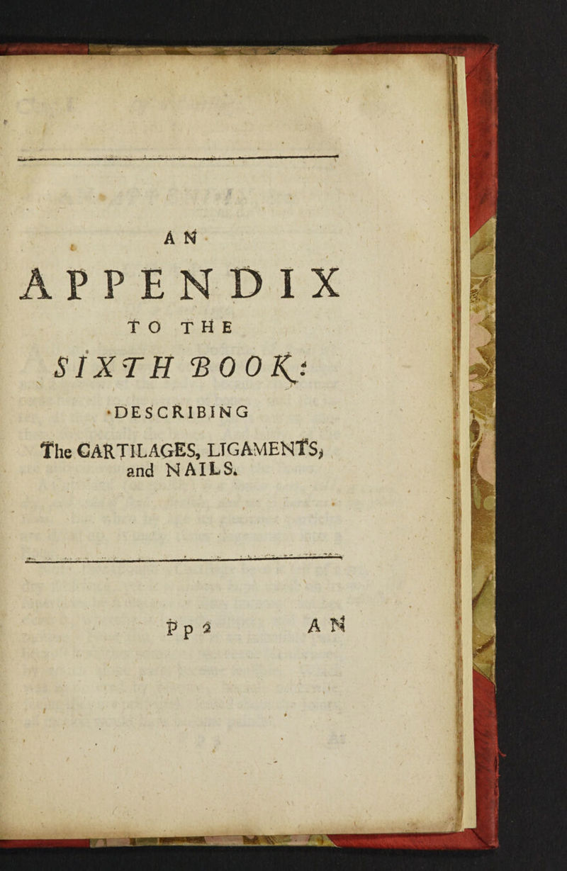 APPENDIX to THE SIXTH TOOKj •DESCRIBING The cartilages, LTGAMENTS, , and NAILS4