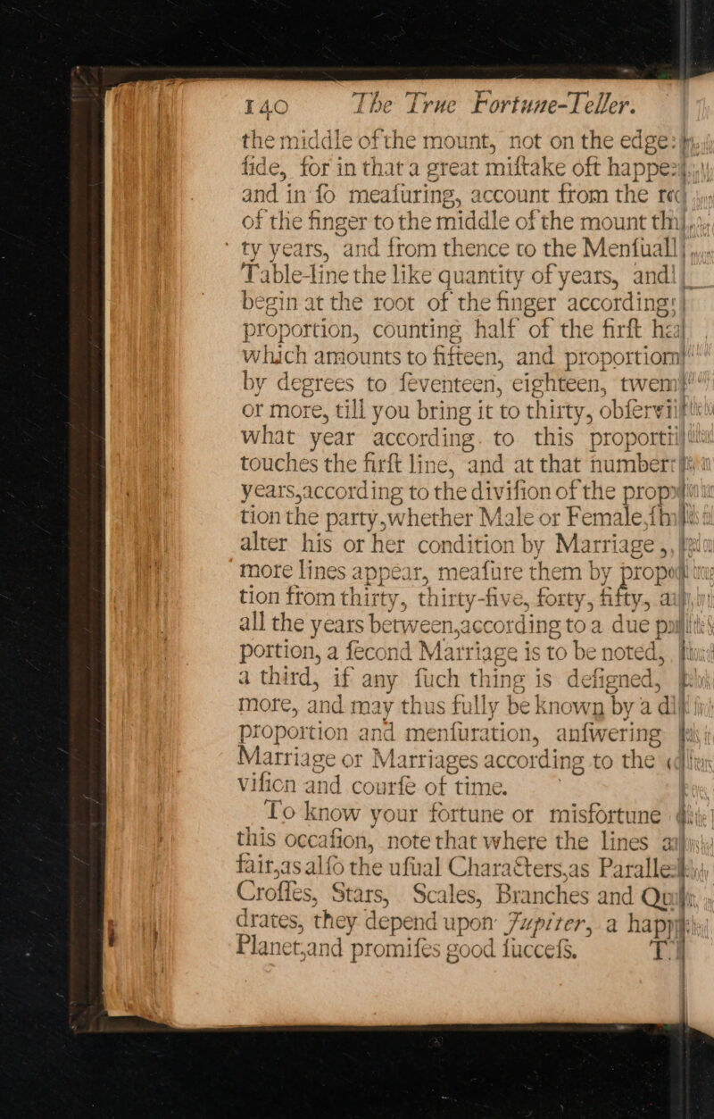 ¢ cy? by degrees to feventeen, cig alter his or ‘her condition by nore lines appear, meafure t Marriage , portion, a fecond ] Marri: age is to be noted, Vificn and courfe of time. To mae your fortune or an{wering misfortune