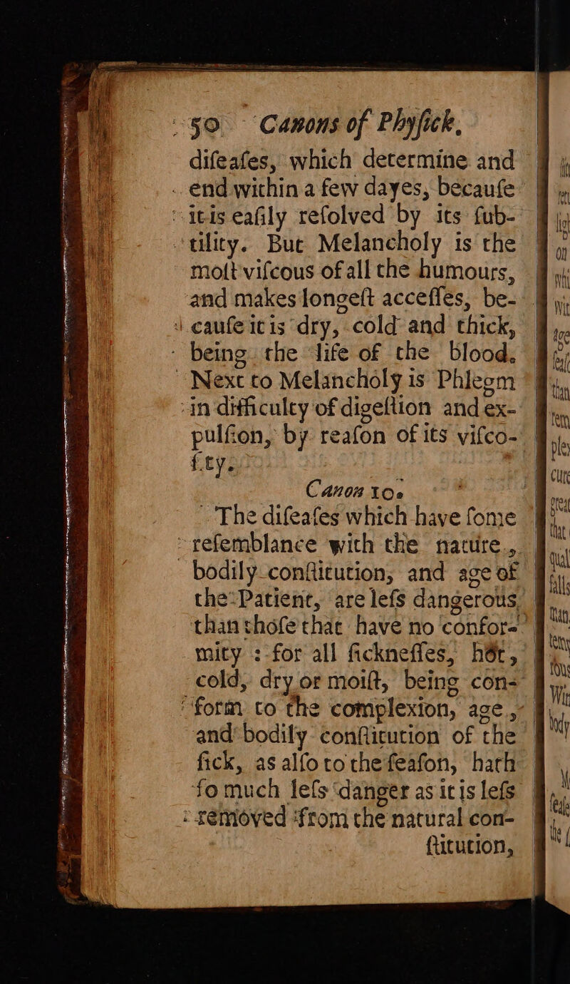 difeafes, which determine and mott'vifcous of all che humours, | and makes longeft acceffes, be- pulfion, by reafon of its vifco- 9, f.ty. Canoa Oe The difeafes which have fone the*Patient, are lefs dangerous, than shofe'thae have no confor= mity :-for all fickneffes, hér, | cold, dry or moift, being con- | and bodily conflicution of che fick, asalfotothefeafon, hath | fo much lefs danger as itis lefs | : removed ‘fromthe natural con- | ftitution, |