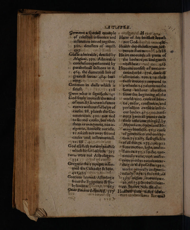 -- @f celeftiallinfluerice’and ~-pnftitution joined togither. $204: detefters OF “angelt. a > Maginas..392. iAdmirable ' canclufions performed by | - :; sparabolicall {eGions in it. &amp;, 464. the diametrall. line of 1 ahs forcess oe burt seMMge ay on 315 Gaichons in dialls which is fittelt. ‘428 Guna what it fi ienifjethinig. God freely: moucth the mind . uofiman.$7-knowethfature euents without the helpe of caufes. 88. plaicth the Ge- OMmetrician: 5o0/noF tied “toifecond canfes sbat'vfeth - them ex indulgent, notin. digentia, himlelfe novidle. > 2rtaketh notaway-fecond caufes “anid; inftrutencall. ‘ors SS. bes nonebay ) whichie fot biadderh: °39 3 ne sis not Aftrolopers. onal yd swank Gresstic they spopes refor-  med die Calender 8c. how. 4avtasy > 2 Biic3 7? Grevians 1a esas fronithe Eoyptians Bi Ba- | ‘bylé with S: GLLOI AWG Swine Bonaria dcleaded) 9? 2 ERGOT Py *s YF y 5] ot sigeard HM coats ere Hater of his ie it “tmot God: if The Health depetdethpon, to <oqtunate ftarressne Mf 94288 Heirt amoourdte alk-paste: of - “the bodiencipat| Horkiguaeth avitalicheats ous! sxacrg Heauensiconift: py riscnteg »dallamotion. 29075 2a thelr -wfwift mrouon: ‘compared to 2 sfnevbeelss 24 ;:continueithe -fameolwithourt: alteration front the. beginning ofgthe » worldisco, cauleotbeau- tie, Order, conftartciesand perfedion aothefelinferi- our bodies.42 5.5 o0.tranf- “anita peneérall power duet beghefe: ibferidurthines {i by Hippocrates, Gulediand'He- ening hitnfelfe.-92'37 canfe of genetotion'and cormp- : tonal 52. 285: firbbgficlets a \wofall things. 272,2907222 >“fluenéerrg 3: 1 89i&amp;e, ‘con- “tiruallywatiepeyécanid're- cee andtherpanwemoor- 2ding.towhélpoRibmiags o. worke generally anctwarti- zeularly pen] SoieBi sd Yo 293) incline inoviiiGone. 26,0 ft sartookelAfuen- SHEERS ‘Seavey. Naec Hhiehs: FRAUD 2 OE surtkaee> Mey: ame? a = = Ss == SS