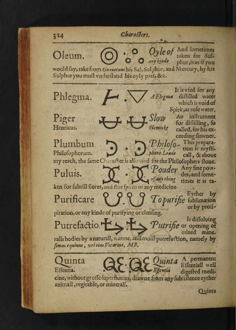 314 ChinSicrf. Oleum. O O anykjnde phur,isas ityou would fay, take from Gmiacpimhh Sal, Sulphur, and Mercury, by his Sulphur you muft vnderftand his oyly part, &c. Phles- gma Piger Henricus. jr It is vied for any / \ /' AFlegma dirtilled water M ^ ^ which is void of Spirit,as rofe water. j r, ,r T Sloiv nr^jn }X JT rr . / diltilJing, fo ^demtck^ called, for his ex¬ ceeding flowncs. Plumbum Thilofo^ Thisprepara- Philofophorum. ^ phersLeaae call, (Scaboue my reach, the fame Cbura (^er is alf > w/jcd for the Philofophers ftone. ,, . def, andlome* ^ times it is ta¬ ken forfubtill florcs^and finerpuiisorany medicine^ n C 0 0 Q Q C7~ -r Purmcare lo^unf pitation,of any kinde of purifying or clenfing, r • - Tw JL Is ditfoluing PutreiadlO ^ V ^ S rutrtne or opening of ^ ' yT mixed mine- rails bodies by a natural], w arme, and moiftputrcfaiflion, namely \tj fimti^equifiPts i veUimViCArmSy MB, Puluis. or by preci' 'Bjjemia Qmnta Eirentia. ■ diggfted medi- cine,withoutgroirefuperfluities,drawne from any fubiiflenceeyther Quinta animall ^vegitable, or mineral].