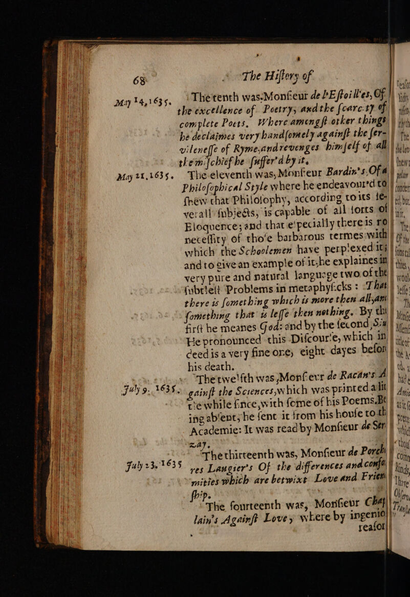 68 M1) 14,1 63 ‘, May 21,1635. Philofophical S his death. he explaines ia aa » | i reafol OF th fons Li Worl Life Ih nk Men ttleat [WA a 4 hade a? 1