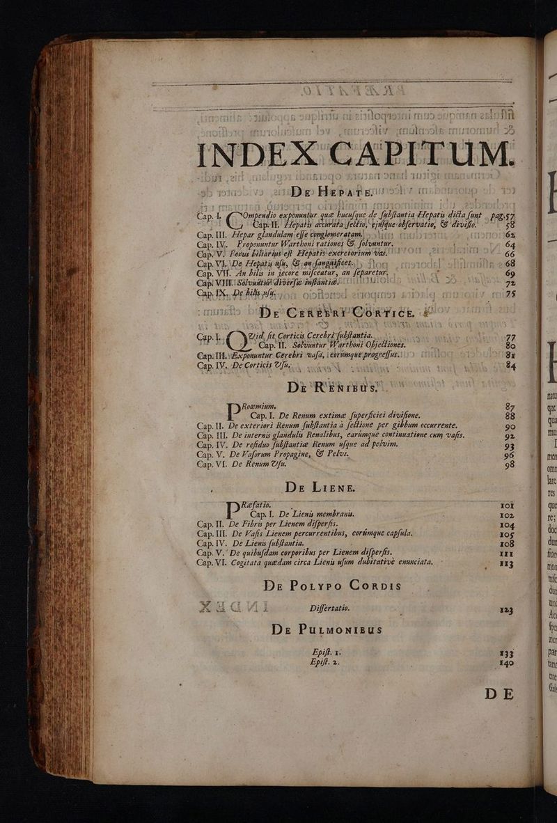I432134 11114. Ne Dg HzbaTES bU Cap. III. ZZepar glandulam e[Je conglomeratam. i Cap. 1V. — Proponuntur Warthboni rationes C5. folvuntur. Cap. V. Porus Diliarius eft. Efepatis excretorium vas. Cap. VI. De epatis ufu, && au faugificet., , Do Cap. VII. Zn Bil in jecore mifceatur, an feparetur, Cap. VHE! Sa vagi! diverfie infanti. 0 1 Cap. IX, .De Àilis ufa... oio Baned-anoaret Dr CrRERBRE ConzTi CE € Gap:k eid, fit, Corticis Cerebrz fubflantia. duce ' Cap. IT. . Sofvuntur Wartboni Objectzones. Cap: IH. Exoauntur: Cerebri ua(a, | eorumque progrelfus. Cap. IV. De Corticis V/[u, SAM Dz RENiEUs. Roemium. Cap.I. De Renum extima. fuperficiei diviftone. Cap.1I. De exteriori Rénum fubflantia à feélione. per. gibbum eccurrente. Cap. IV. De reftduo fubflautie Renum ufque ad peli. Cap. V. De Faforum Propagine, &9 Pelr. Cap. VI. De Remum Ca. i Dz Liswr. Rafatio. C ERLES uo q I Cap. I. De Lienis membran. Cap. I. De Fibris per Lienem difperfis. Cap. III. De Fafts Lieuem percurrentibus, eormque capfula. Cap.IV. De Lzemis fubffantia. Cap. V.' De quilu[dam corporibus per Lienem difperfts. Cap. VI. Cegitata quedam circa Lienu ufum. dubitativé enunciata, De Porvyro Conpis Audvyi Differtatzo. Dz PurwoNisus Epift. x. Epifl. 2. $0 ax 123 133