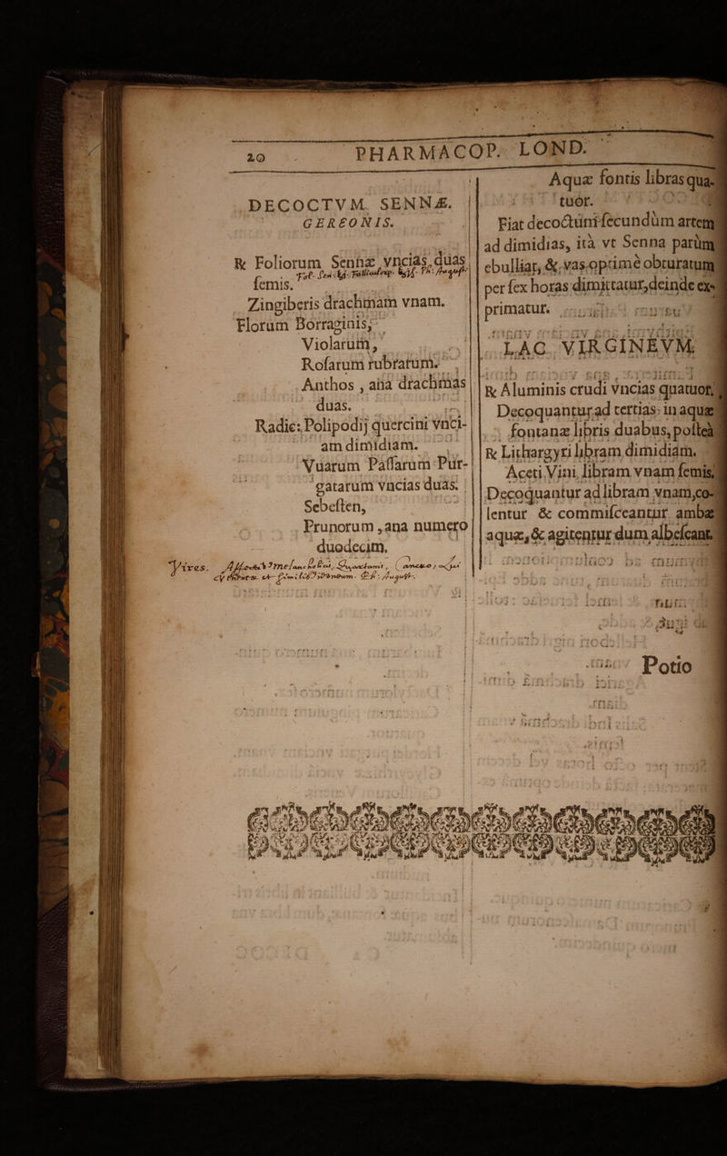 1 11 IO PHARMACOP. LOND. DECOCTVM SENNiE. GERSONIS. ' /** Re Foliorum Sennac vncias duas r . $** •- Id- w. /^^f- lemis. Zingiberis drachmam vnam. Florum Borraginis, C-' . f Violarum, ,, ,: Rofarum rubrarum. Anthos, ana drachmas duas. ?r% yi am dimidiam. Vuarum Pallarum Pur- . r. t V . f £ . v - ire,s. Sebeften, Prunorum,ana numero duodecim. /IJTVlt-fcvn.c (^o & ~<P f4ubct~Zi tdfJyd^-n&wm . && \ /J~a Aqua: fonris libras qua- tuor. Fiat decoduni fecundum artem ad dimidias, ita vt Senna parum ebulliat, &i vas oprime obturatum per fex horas dimittatur,deinde ex*; primatur. ~u s-\j # • > t r*i ? *' ■*' . V i- V v ,. , . : /1 i 3 ! I i--i «J t * 5^* .trri^n rr: r. crjfs 'r ■ . 4, 4 . R Aluminis crudi vncias quatuor., Decoquantur ad tertias in aquae fontanae lipris duabus,poltea — - i » I t i» • i* v> *■r fs r f ■ i U . Jt 1„ -i. i l r ■ (. *\ nt 4 ;> ••• s I i < t f’ r >• • > ' * n - •** • -r,\ f f', ■ >;• : Tr { ! t ? i )! •> t j ‘ > ! r?r / ,» X-, V. fi £ Jtl* a ' M ... ^-4 • ' O fiiir;; ■«*s i ns *J.u. i. w rr b i r nr i U Jfc • * Potio ' J > rifnr ^ \ / i ♦ *. • < f ?v » i * .L. J m l/ .CV | r. jl i f *t ’•4 t MSsgg- •+*»V.w^„ •