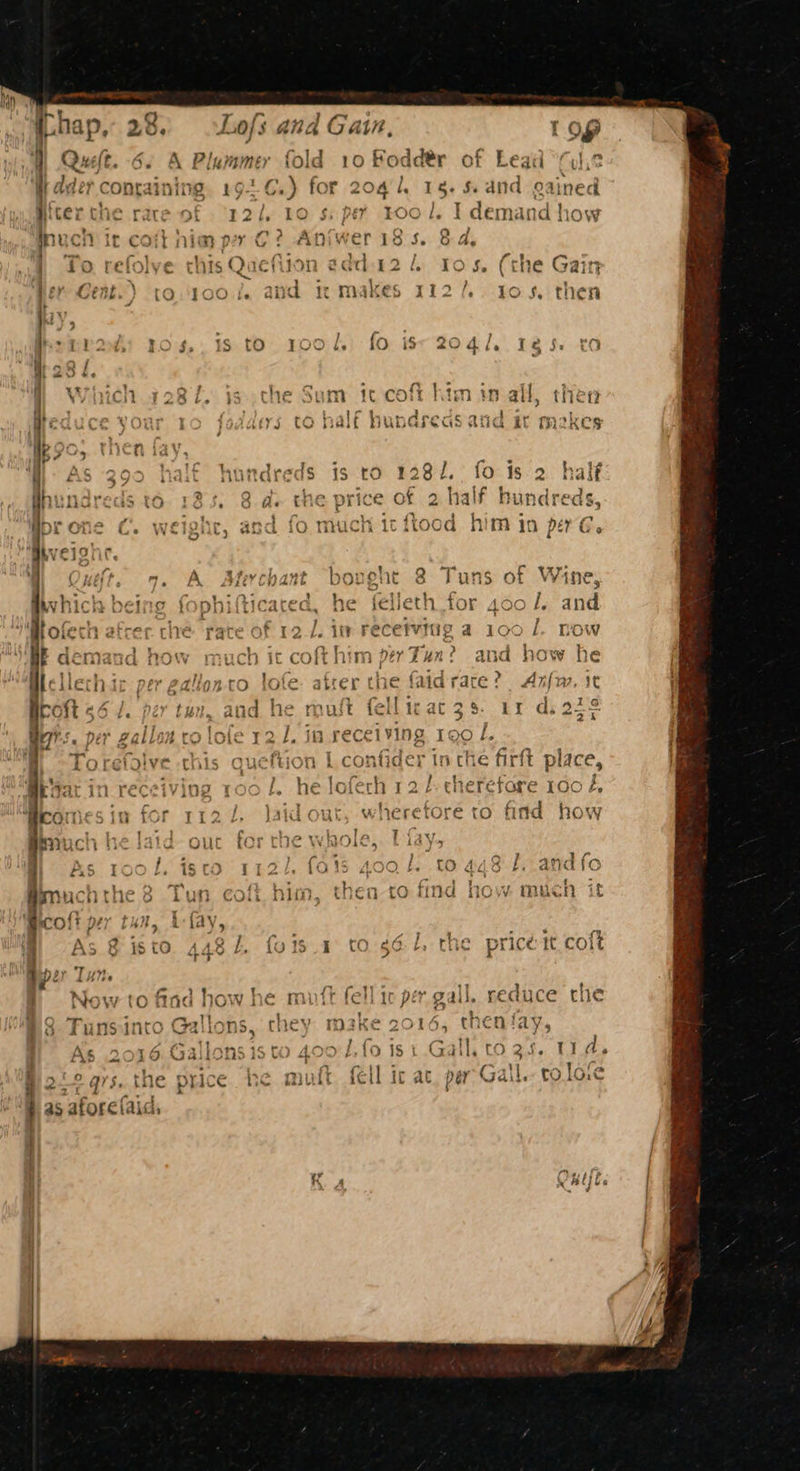 Los and Gain, A Pl lummer fold I a dér of Legii l Of uh® 1g. 5.and gained fo is ialf hunc fiood him in of ess 10 i; and oot Haas ST, {dia face § ell ir at 3 8. receiving 190 I, conudcr 1 , reduce the as afore (aid,