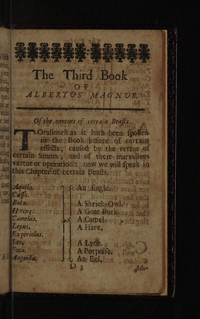 ath ta ot or t bit Beats of the -vertues of, certain. Reais. iseffedtss| caufed: by: the. vertue of Day ? a Wort A: ShrieksOwh!+ 0} 93 A Goat-Buck: a A Camete wo;