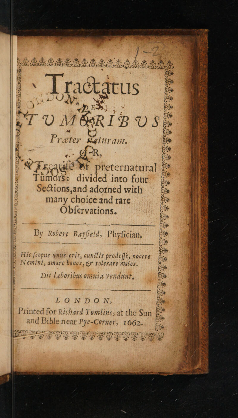 { Prighy Batity ait. | Bah oh ee DH, Sy SY, oS NRE VIS DE UERUOINV SNL ae IOLNRKOGS GE SIME: UIE d64 ‘ wT brs ies ‘ ui J U , ie ay - 59, s. aa a 5 Be . 4 . x} N | NF sae a preternatural Tumors: divided into four Sections,and adorned with ‘ any choice and rare 5 Obfervations. MES Pie SCHR Cy 2 3 By Robert Bay, held, Phegeles: 13 Hic [copus unus erit, cuncis prodeffe, nocere ip Nemini, amare bonos, Gp tolerare malos, ib if hs . Ip Dit laboribus omnia vendunt, p SS a a ee | LONDON, Printed for Richard Tomlins; at the aug and Bible near BF shee 16 VRAIS? CLAM? 22 eae a REN? DLP Sir? hae EET 3 ta _ > a9 os Se x, « s ¢ > ¢ > « > ¢ t- os —\ Poe Ne FAMAS AGO} te 9 oF ey eS - % i ¢ c ets as AGA