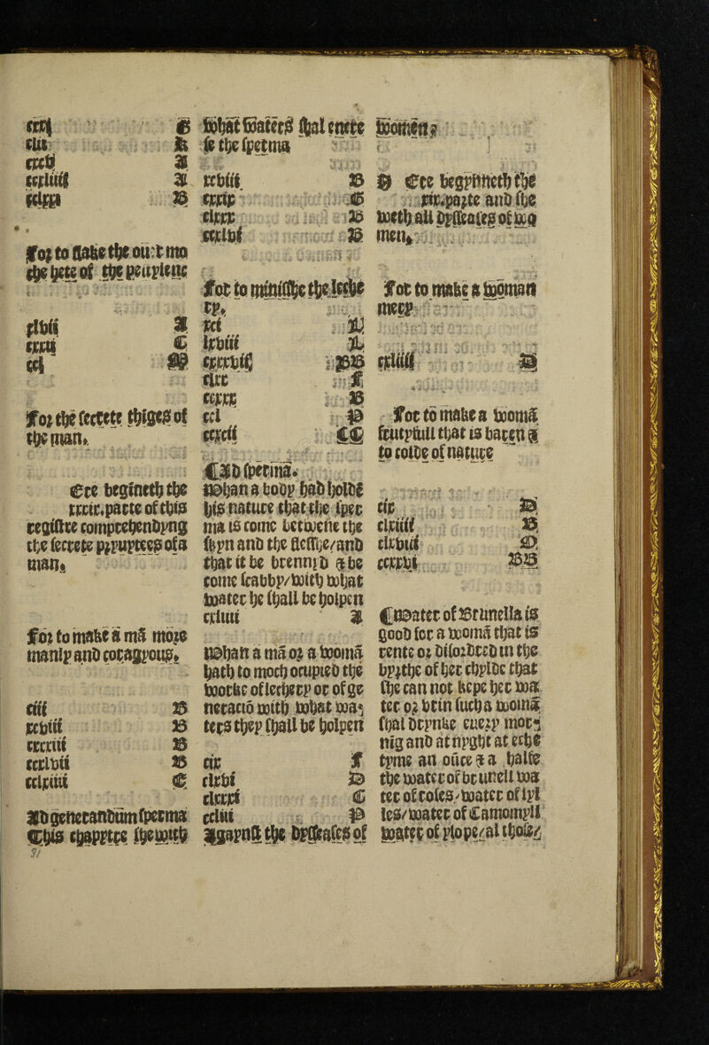 ci^ Citt^ mti. (cfUttl '1 \ & a. 31 * , fo^cofldbetiieourtmo fia4 n. m fo^t^receete ttKinah. €tt begtnetl) t\3i t;mi;.pacteoft^ije^ cestftce compcc^nDins tte fecce^ p^ruptee? of s man* fm to maf(e 8 m$ mo;o manlpanDmtaspoup* m KOaiii (ttmt nciPti ccijciut © » © SDgottecantiumfptcina (Ijapptce fpeisitlii $ttf}e(pe|mai tcbfti HCfiC' tijcn; CCjClPl f. © ^ 5 -•? jtpC .. «^U •* « ••: T • i ^23 -., ,*• - ■ • -r ♦ »•'? -V * i ■ f : tp». Kt ticput mifs tU;i; tm ccl cejfrff )U ifi © m 9 €(e liespAttctf)t^ n..ptp^a}tc anD dbo ait optfeatea of pod fottomabeaiottmti iwrPjiU;- > - . i ■ ‘X ' '■’<•■«» ^ •• ' v, j, '.; j'. 'i r\->> w| , -.j- 4 i • ^ 'i ■ •'* m .C3i&(P^titta» natiana w nature tbat^ljie/ptt; ma is come betmetiet^e (ftpnanoti)eae(b)e/anD (bar it be brenni b ibe come fcabbp/bDitb botjat boater be Cpali be poipen rritut $ i©l)anamao$abraina batbtomocbocupiebtbe boorbeoftetberporofge neracio tottb mbat ma^ ters tbep fbsU be boipen ciie f rlrbt IB clrricf C cclHi # 3|sapn(f tbeMtafesof ffoctomabea bobmi frutptuUtbatisbaretts to totOe of nature • . • ^ - , i, V iJ .- (lie ciruft clrbiif CCjCKbt © ©© Ct)Baterof©runeUats goodfcrabcomatbatts rente o; bifozbrcD in tbe bp^tbeofyercbplDctbat fbe can not bepe ber ma tecojibrtnfutbamomi. (Oal brpnue euezp mora niganOatnpsbtatecbe tpme an ouce?a balfe tbematcrofbruneltboa tec of rofes/boater of ipt lea/boater of Camompli' boatepofptope/attboie/^