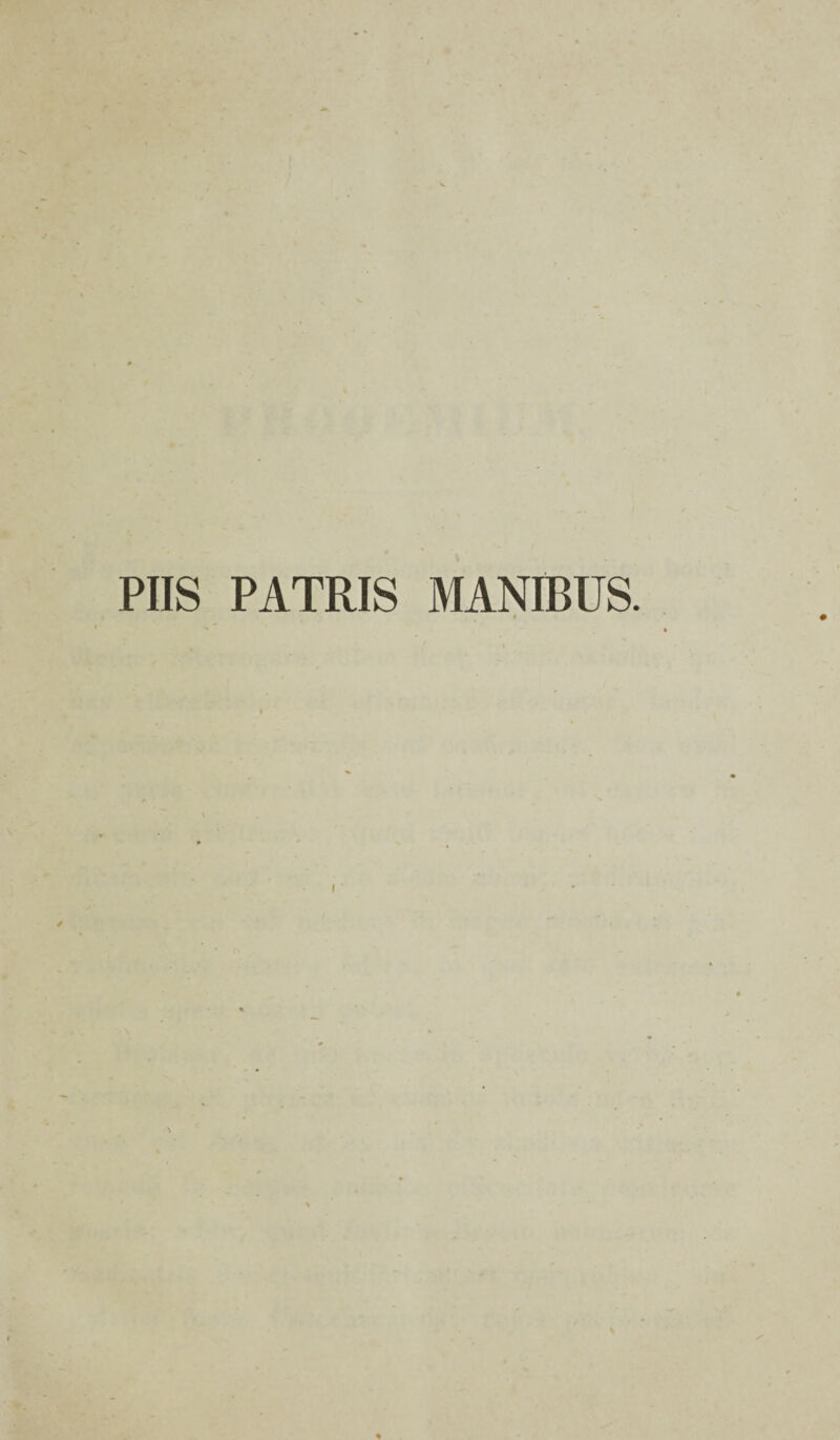 PIIS PATRIS MANIBUS.