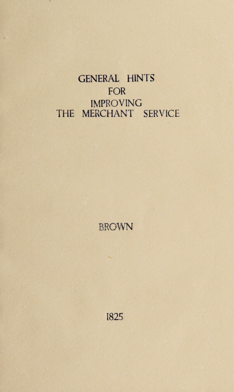 FOR IMPROVING THE MERCHANT SERVICE 1825