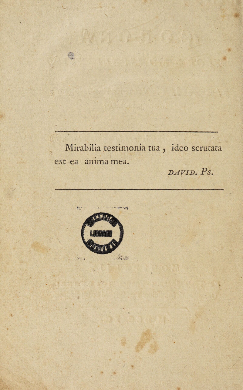 'vi, Mirabilia testimonia tua est ea anima mea. ' ...... — r-r' .. • ~ ideo scrutata DsiVID. Ps.