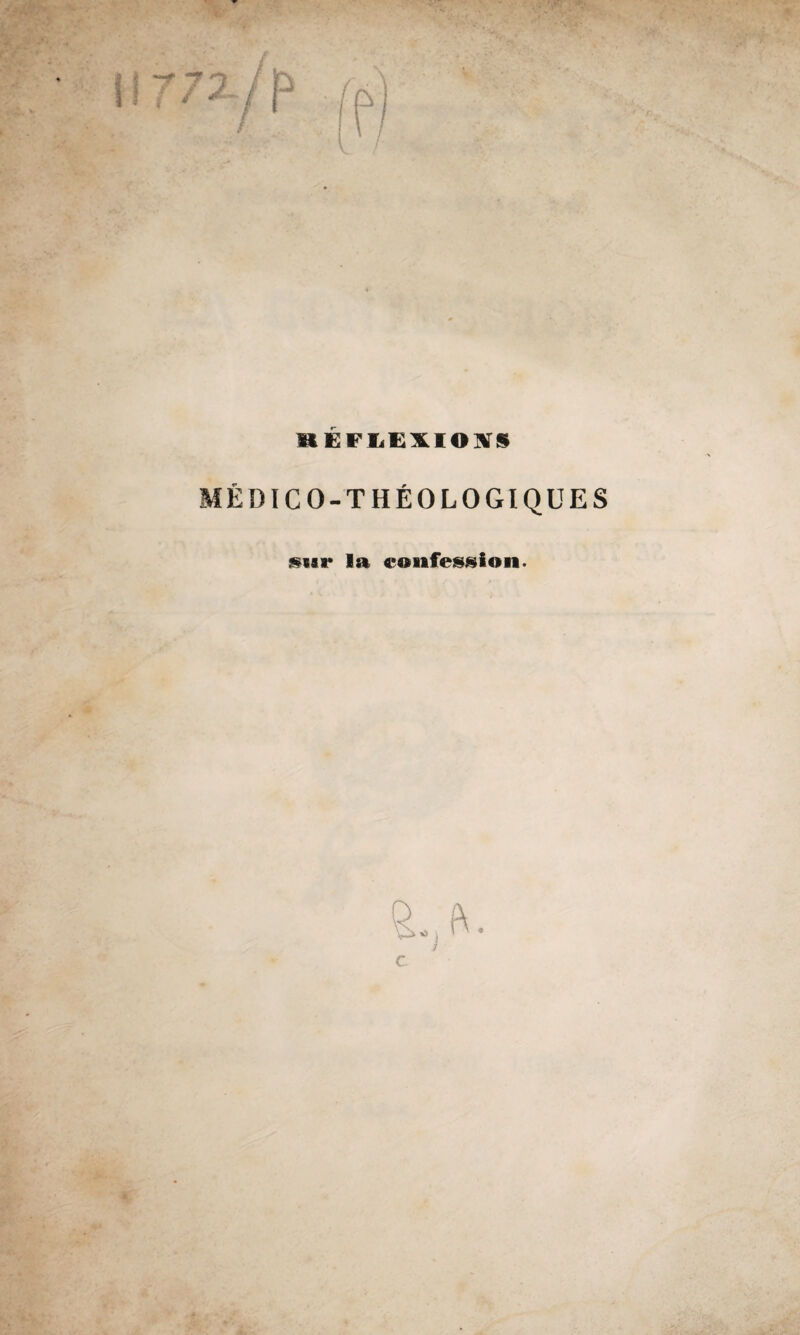 REFIiEXKOItfS MËDÏ CO-THÉOLOGIQUES smr la confession. c