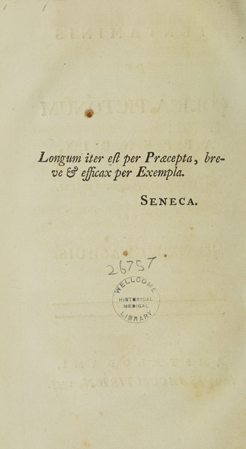 Longum iter ejl per Praecepta, bre ve 6? efficax per Exempla. Seneca.