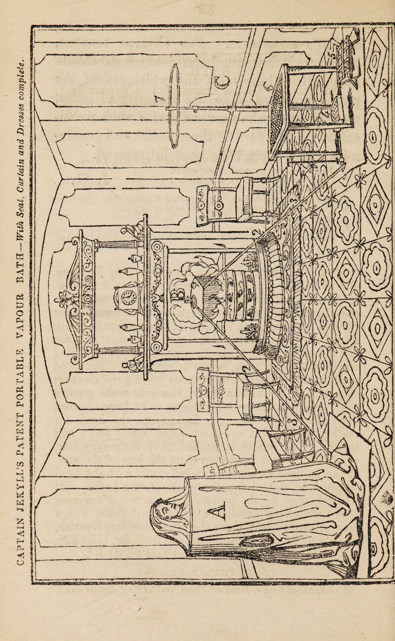 CAPTAIN JEKYLL’S PATENT PORTABLE VAPOUR BATH—With Seat, Curtain and Drasse,? complete.