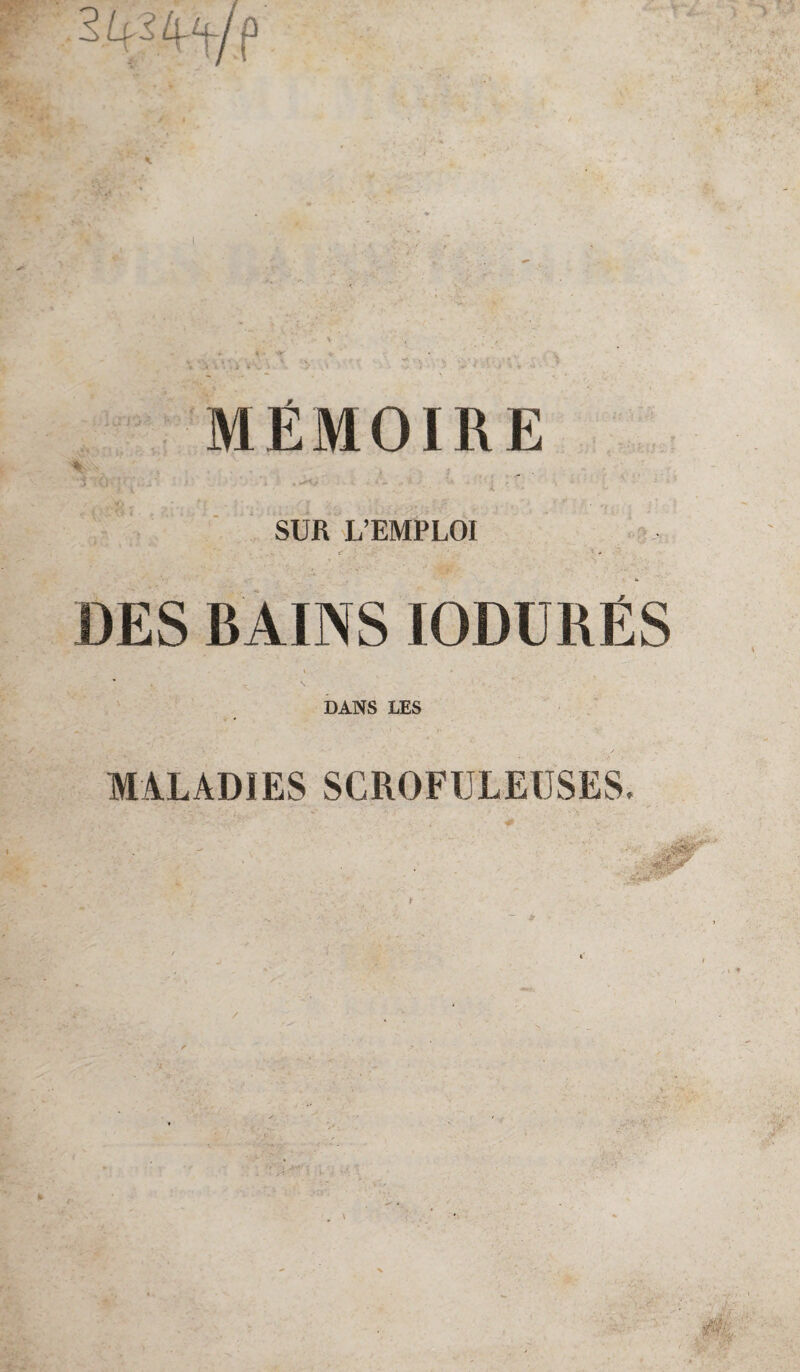 * SUR L’EMPLOI DES RAINS IODURËS DANS LES /