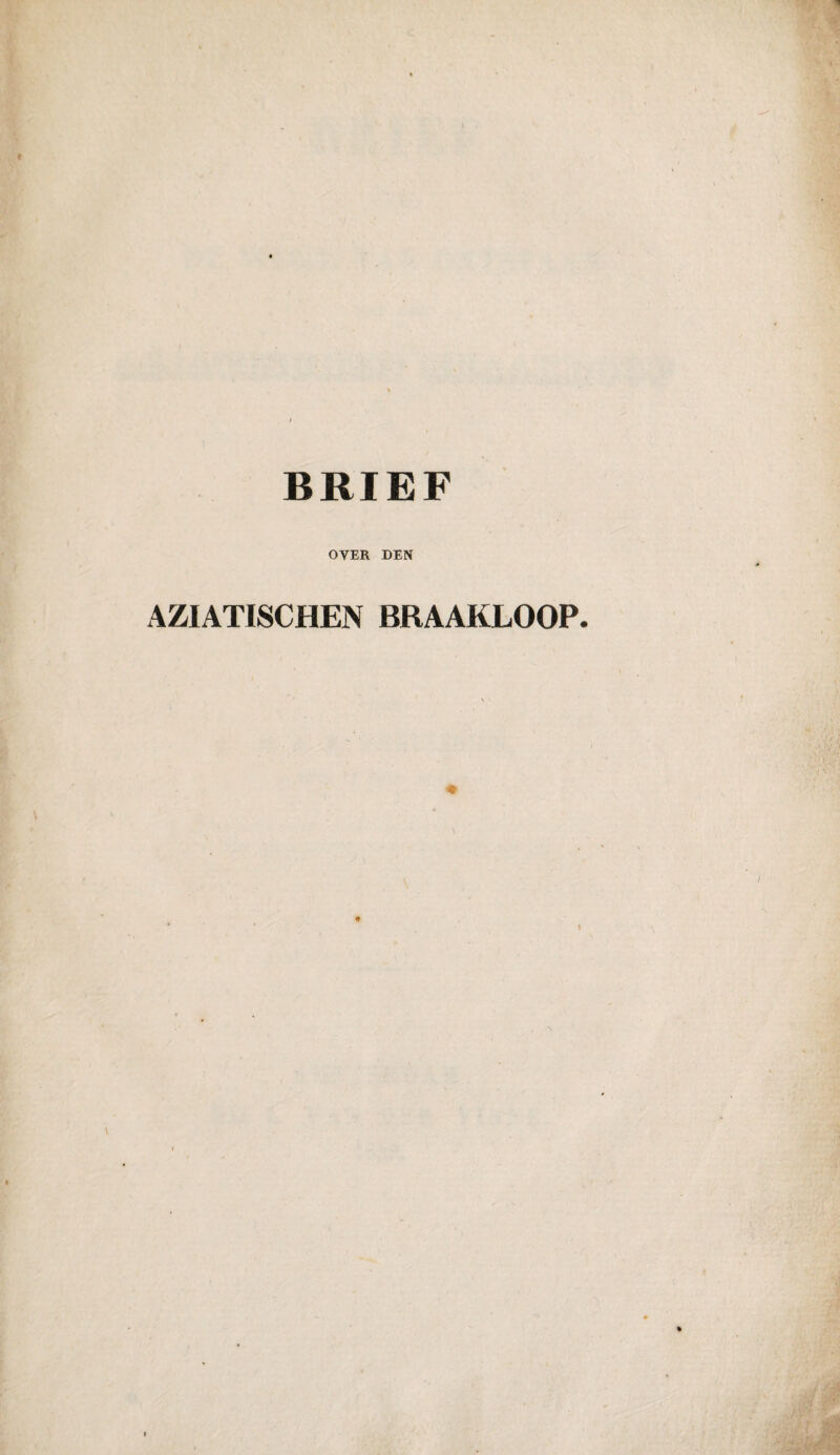 OVER DEN AZIATISCHEN BRAAKLOOP.